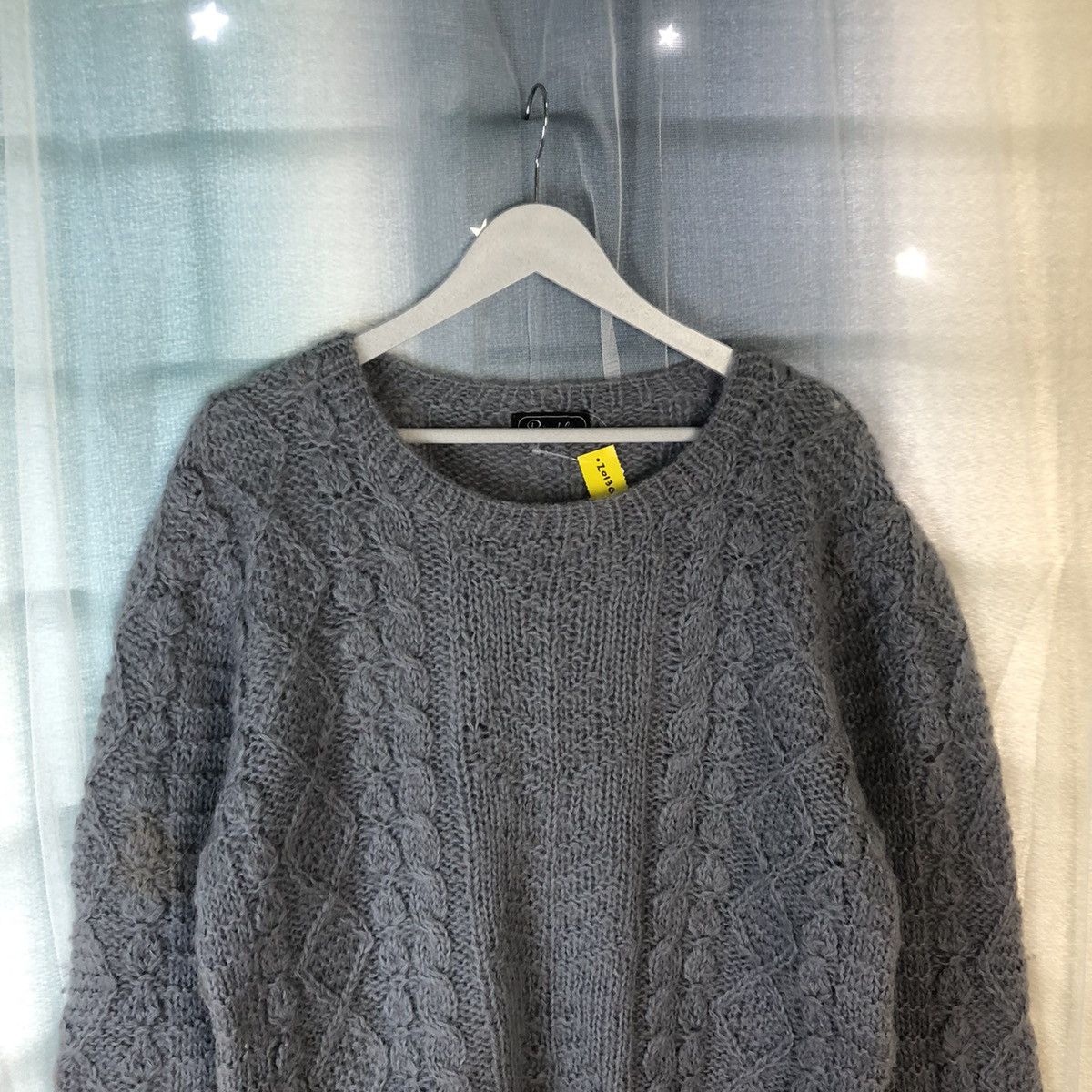 Aran Isles Knitwear Perendale Grey Shag Shaggy Fur Mohair Knitwear #7407 Size US S / EU 44-46 / 1 - 2 Thumbnail