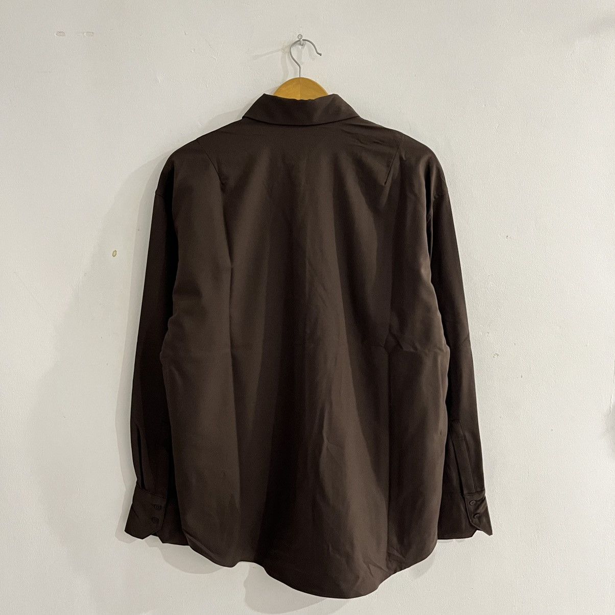 Japanese Brand draw - basic brown hidden button shirt Size US M / EU 48-50 / 2 - 6 Thumbnail
