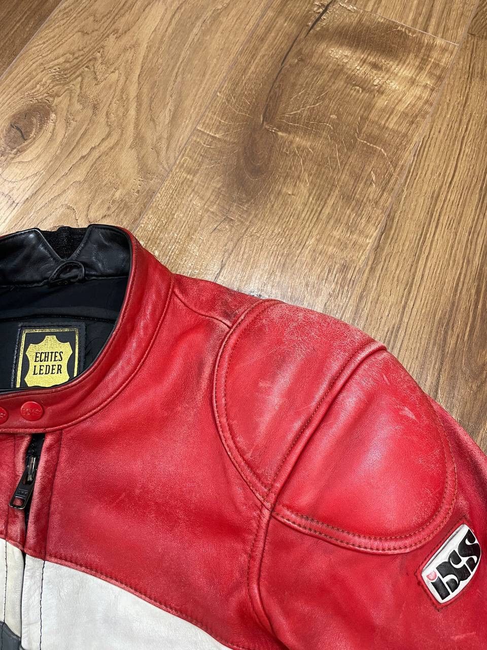Genuine Leather × Vintage Vintage Genuine Leather 90’s Y2K Red Racing IXS Faded Jacket Size US M / EU 48-50 / 2 - 8 Thumbnail