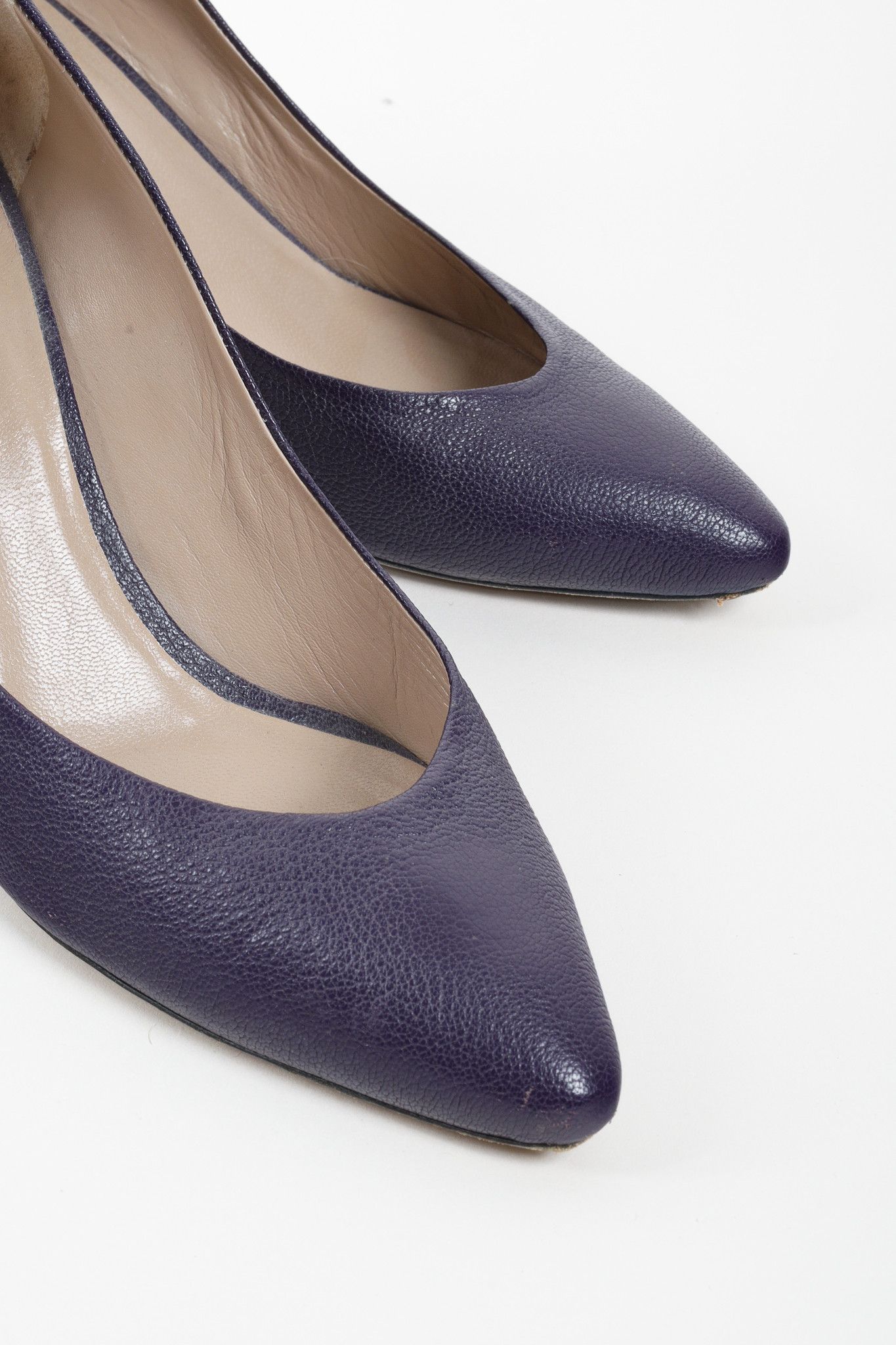 Chloe Chloe Purple Leather Curved Metal Pumps Size US 10.5 / IT 40.5 - 6 Thumbnail