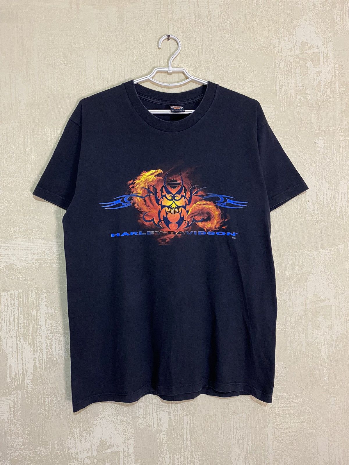 Harley Davidson × Vintage 2000s Vintage Harley Davidson Fire Flame Eagle T-Shirt Size US L / EU 52-54 / 3 - 1 Thumbnail