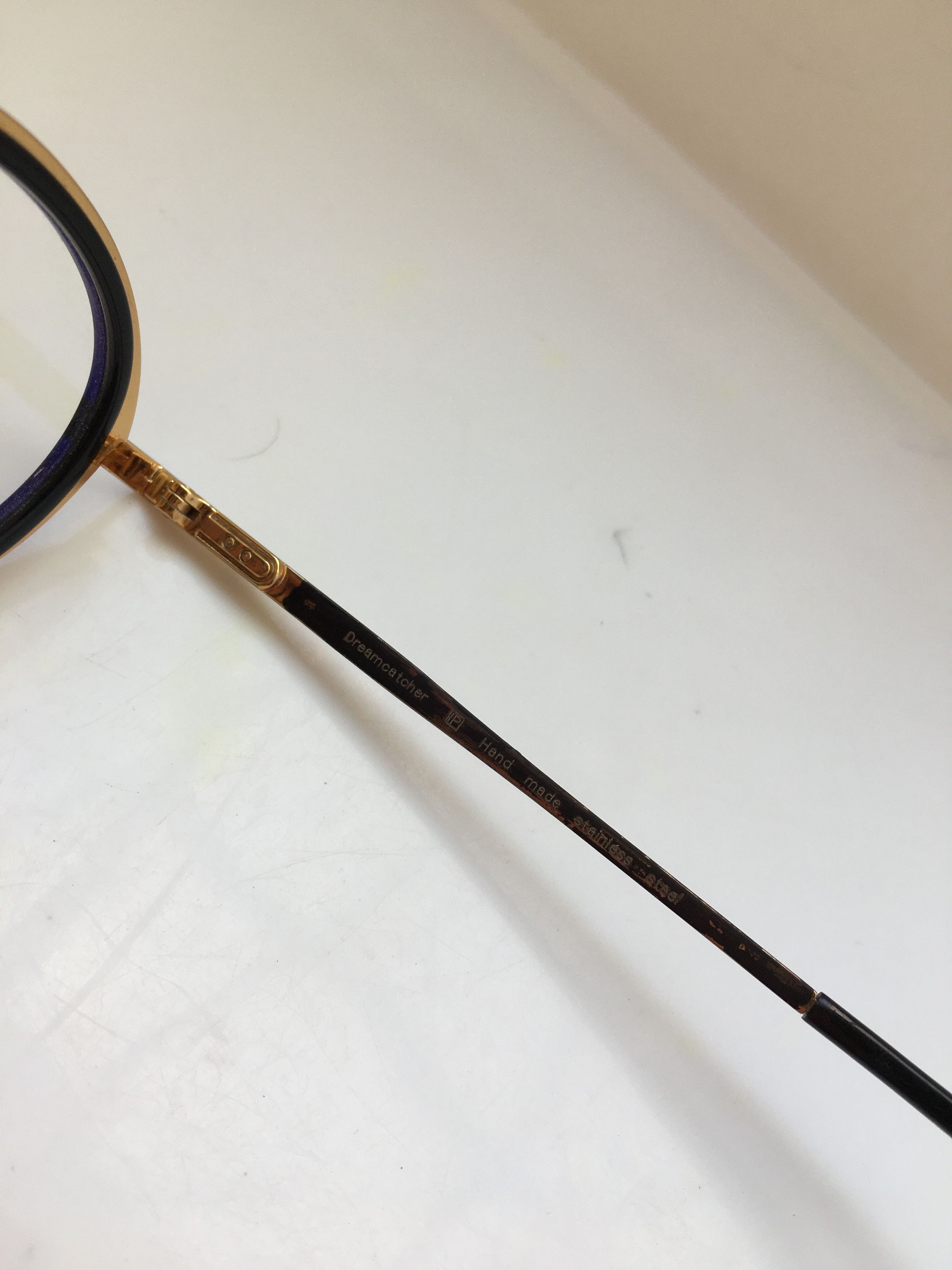 Other Handmade Gold Round Keyhole Bridge Eyeglasses Frame Size ONE SIZE - 4 Thumbnail