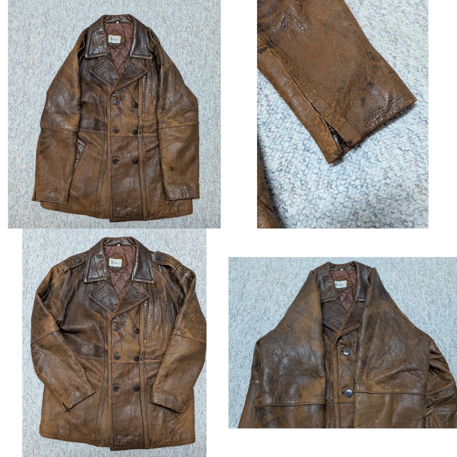 Doublet VINTAGE leather coat MEN overcoat L brown lambskin double breasted patina thrashed 1980s MAD MAX size L coat Mens Size US L / EU 52-54 / 3 - 8 Thumbnail