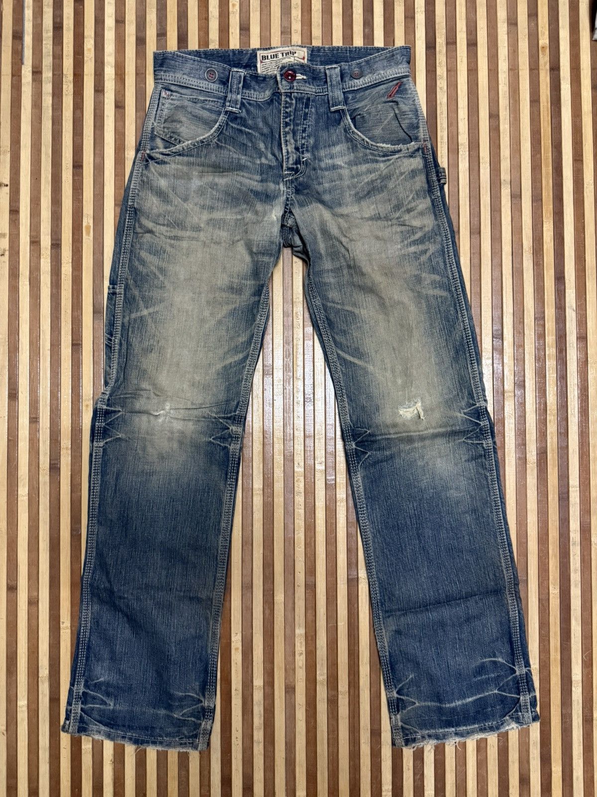 Japanese Brand 🔥VINTAGE EDWIN BLUE TRIP Denim Pants / Streetwear / W31x32.5 Size US 31 - 2 Thumbnail