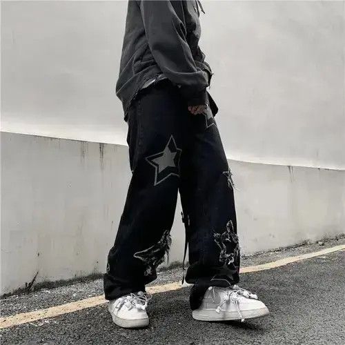 Other Printed Patchwork Male Baggy Jeans Size US 31 - 2 Thumbnail
