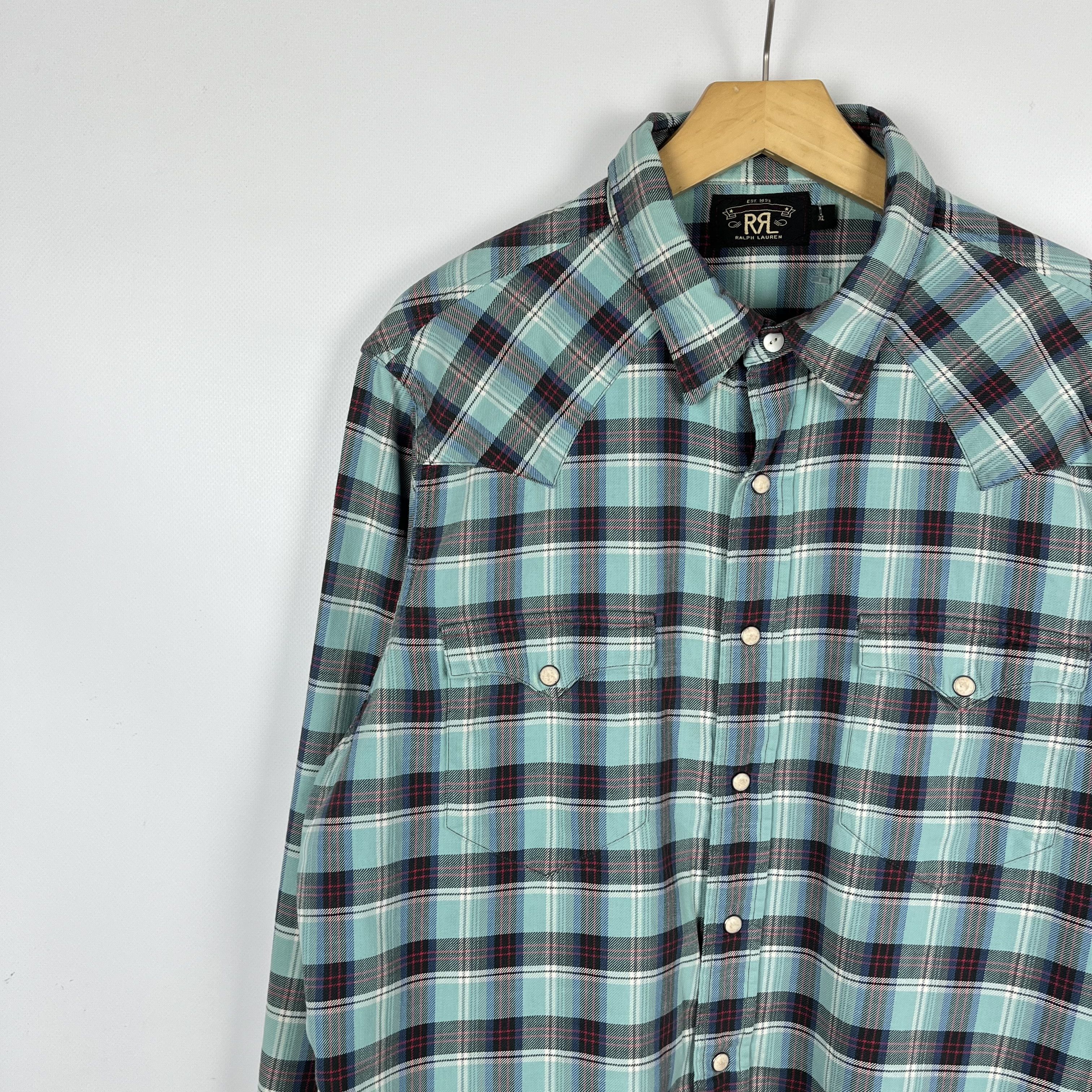 RRL Ralph Lauren RRL Ralph Lauren Western Checkered Long Sleeve Shirt Size US XL / EU 56 / 4 - 6 Thumbnail