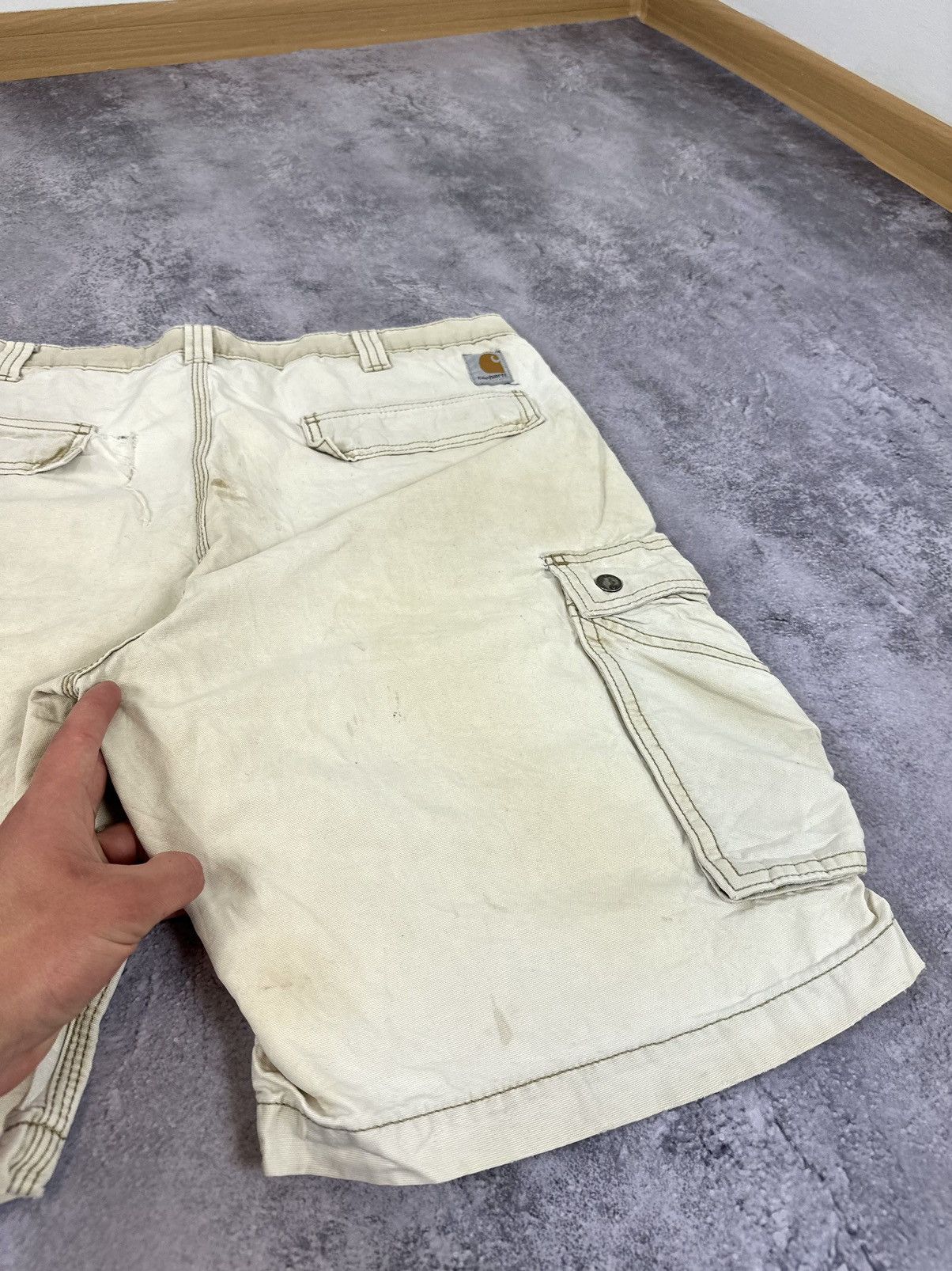 Carhartt Vintage Carhartt Distressed Cargo Baggy USA Opium Shorts Size US 36 / EU 52 - 4 Thumbnail