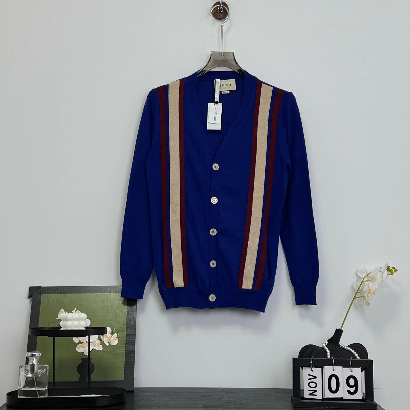 Gucci Gucci Blue/Red/White Striped Cardigan, Size S, 99% New Size US S / EU 44-46 / 1 - 1 Thumbnail