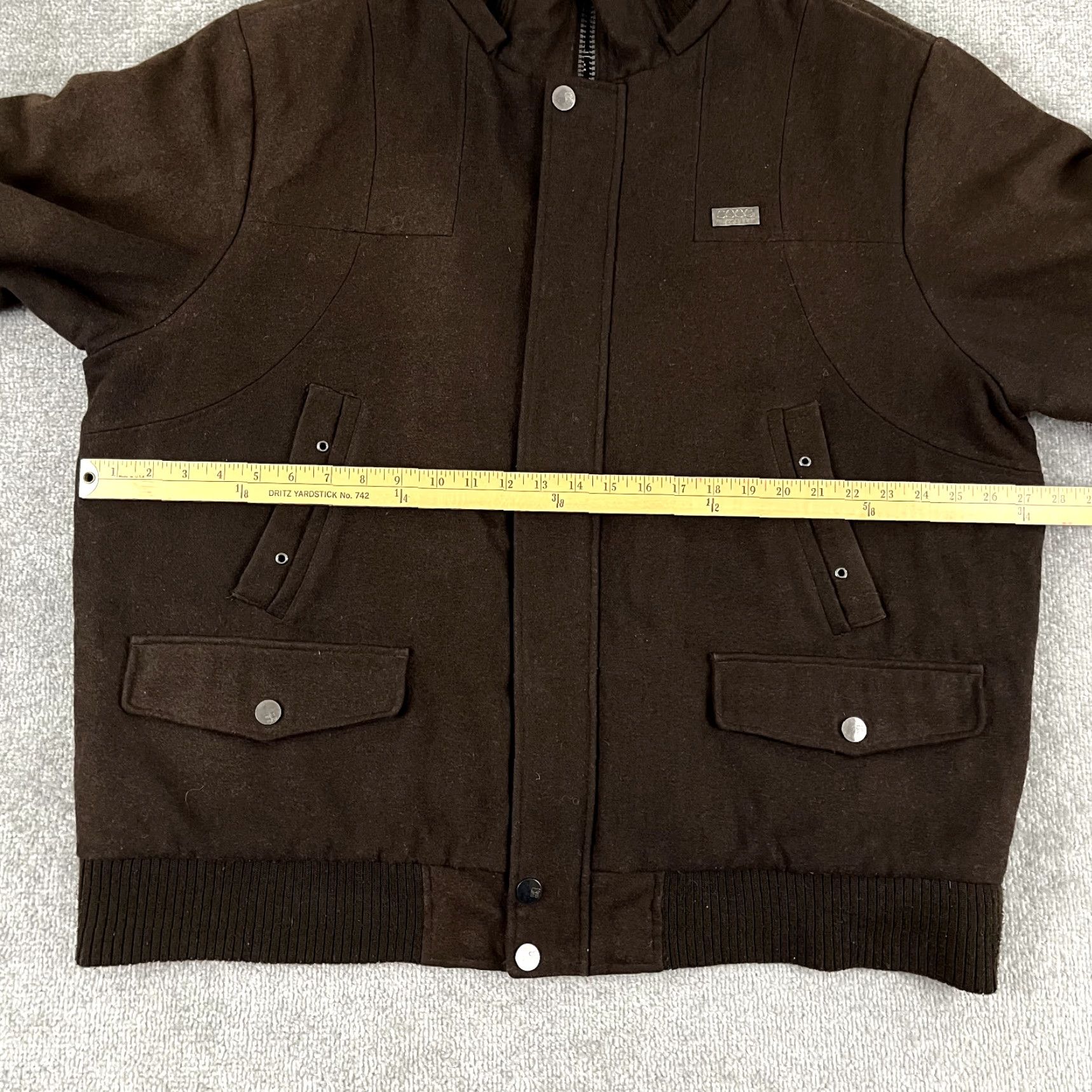 Coogi VINTAGE Coogi Bomber Jacket Mens 2XL Brown Wool Military Lined Heavy Full Zip Coat Y2K Size US XXL / EU 58 / 5 - 5 Thumbnail