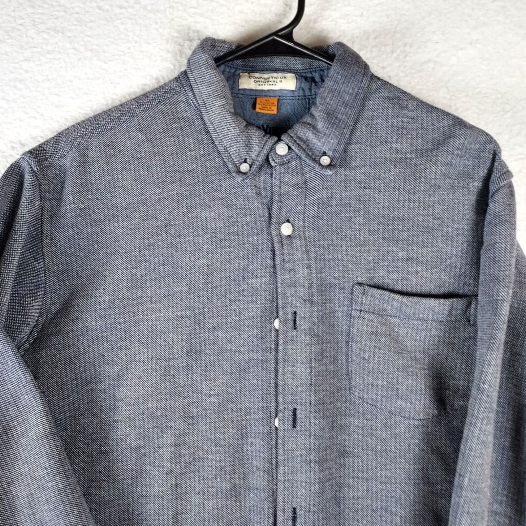 Vintage Tailor Vintage Shirt Jacket Shacket XL Mens Gray Blue Fleece Lined Cotton Casual Winter Fall Size US XL / EU 56 / 4 - 3 Thumbnail