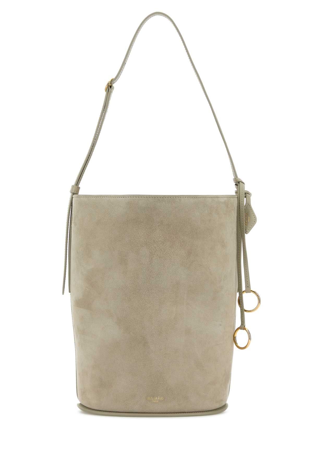 Alaia Dove Grey Suede Bucket Bag Size ONE SIZE - 1 Thumbnail