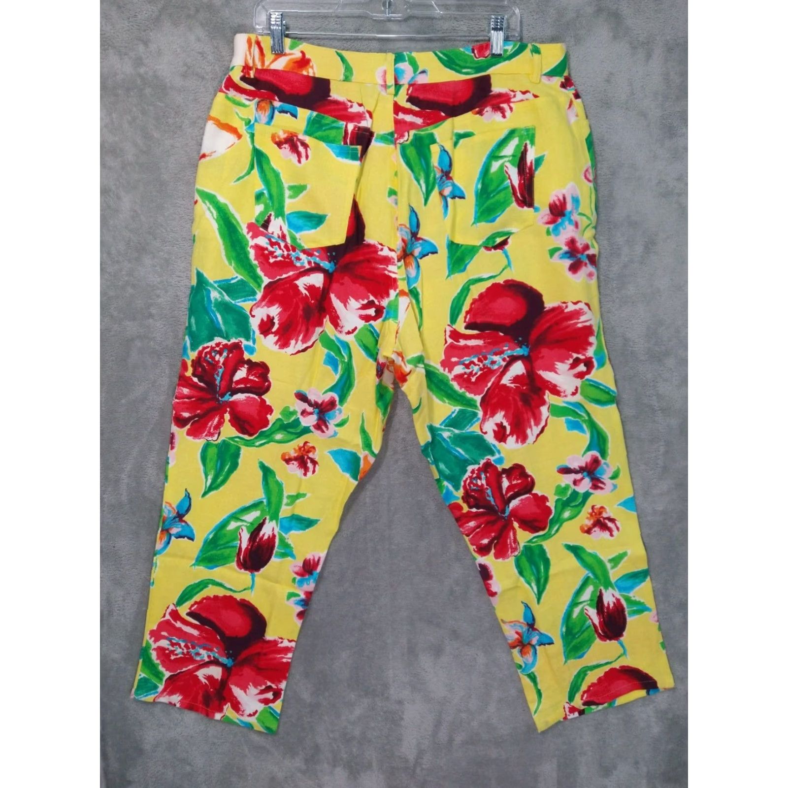 Ralph Lauren Ralph Lauren Pants Womens 14W Linen Floral Tropical Beachy Crop Beachtown Style Cropped High Rise 14W Multi Color Womens Size 36" / US 14 / IT 50 - 2 Thumbnail