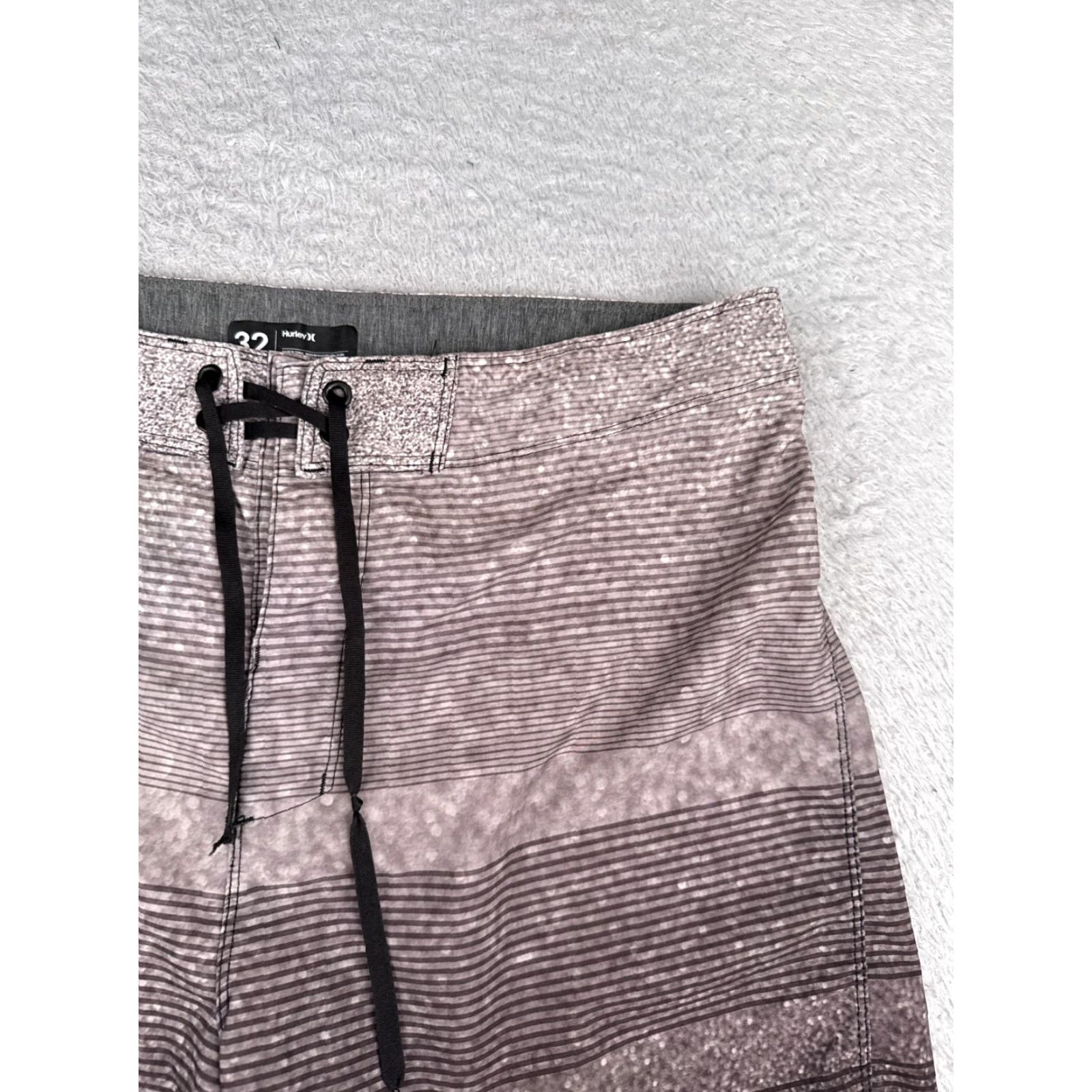 Hurley Hurley Swim Trunks Mens 32 Gray Stripe Board Shorts Beach Surf Skate 32x9 Size US 32 / EU 48 - 5 Thumbnail