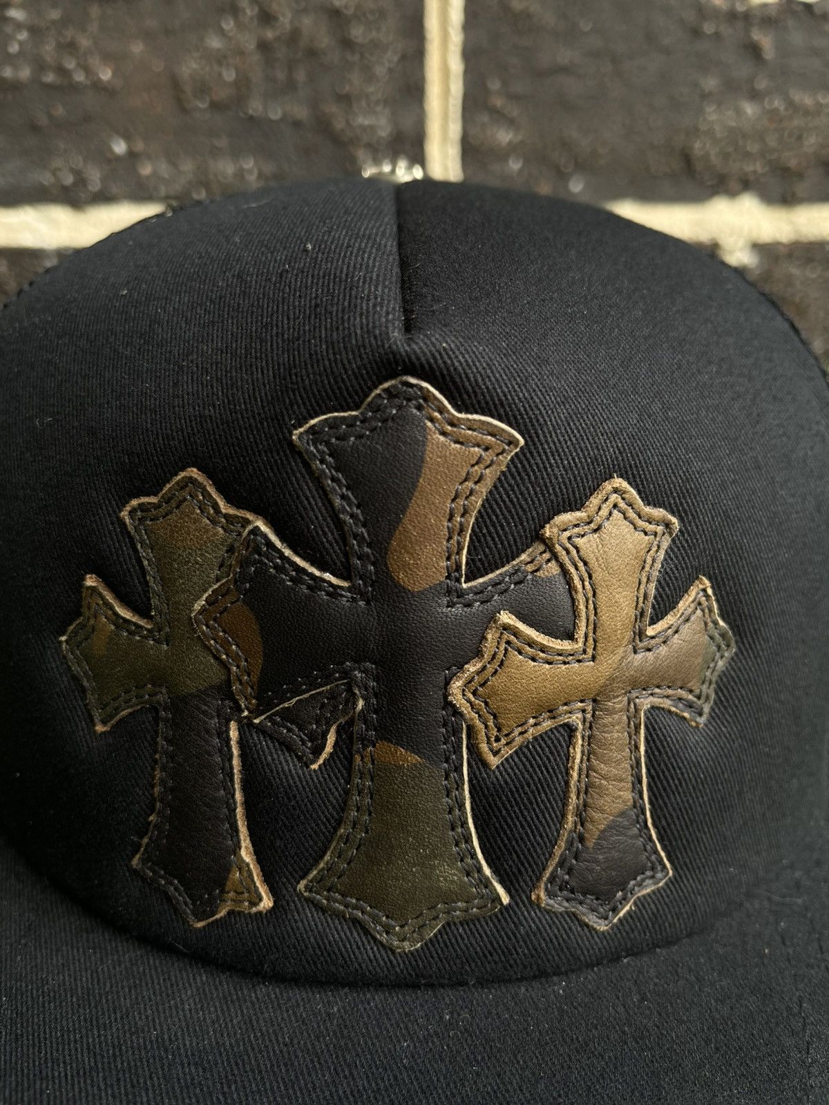Chrome Hearts Brand New Chrome Hearts Camo Leather Patchwork Snapback Size ONE SIZE - 10 Thumbnail