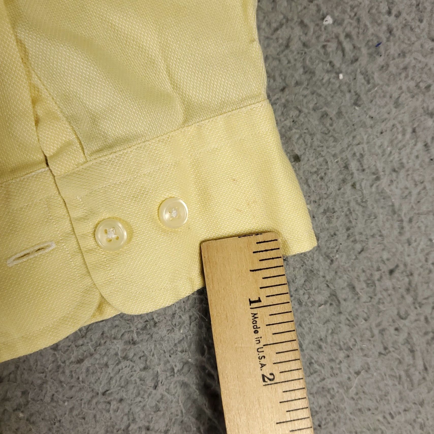Ralph Lauren Ralph Lauren Dress Shirt Mens 17.5 Yellow Button Up Long Sleeve Cotton 100% Classic Formal Casual - Mens Shirt Size 46R - 4 Thumbnail