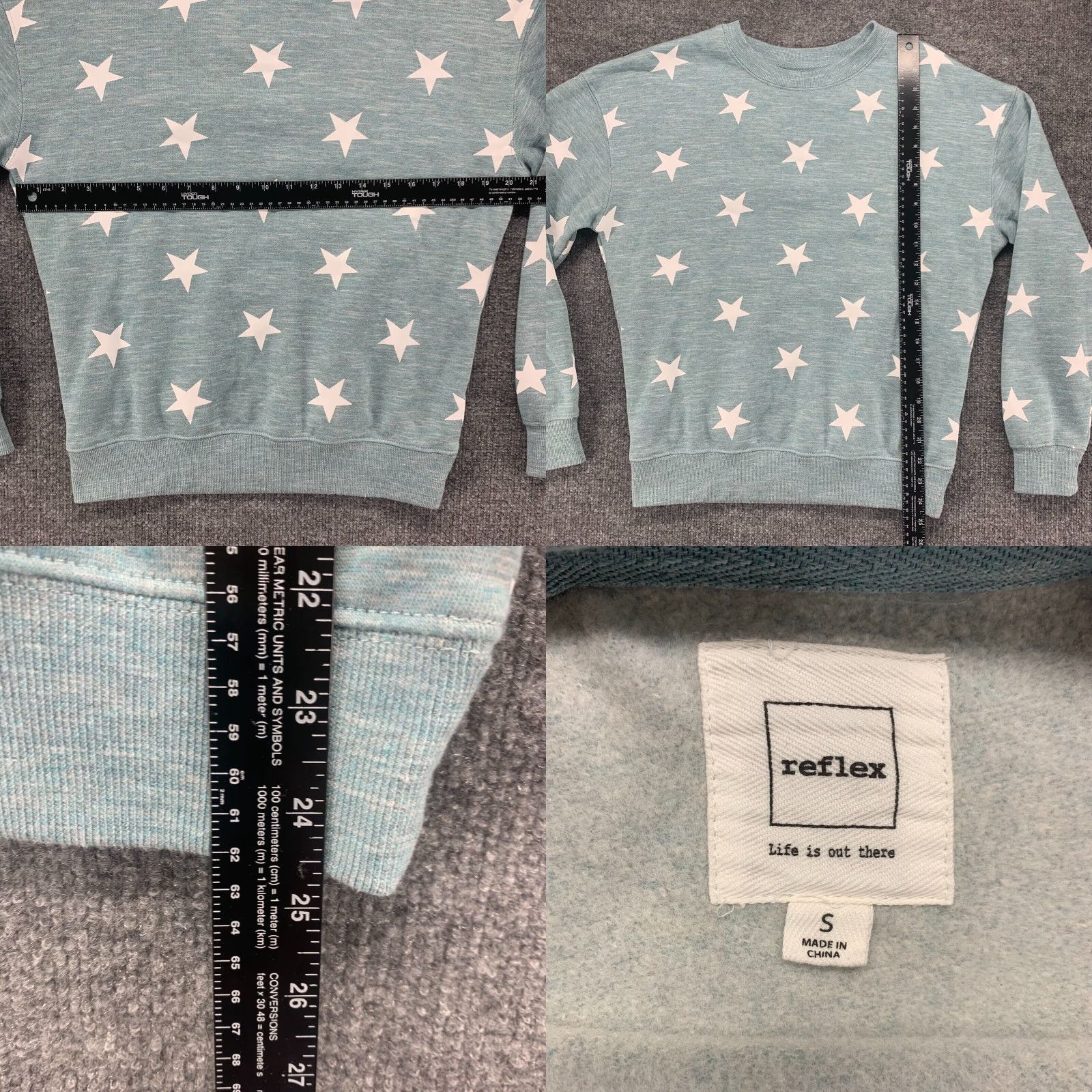 Vintage Reflex Sweatshirt Womens Small Blue Star Print Pullover Cotton Polyester Casual Size S / US 4 / IT 40 - 8 Thumbnail