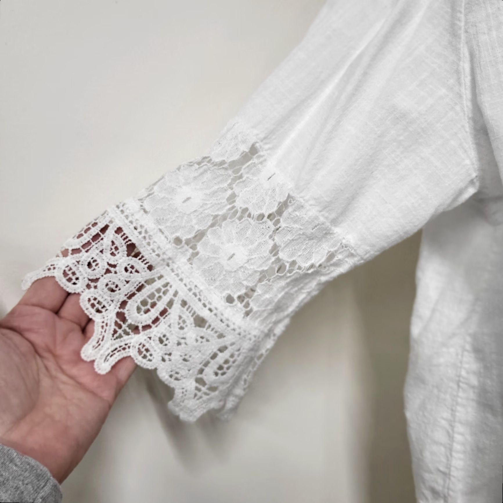 Vintage Embroidery Boho Linen Tops Shirt Womens XXL Bohemian Floral Embroidered Blouses Hippie Size XXL / US 16-18 / IT 52-54 - 4 Thumbnail