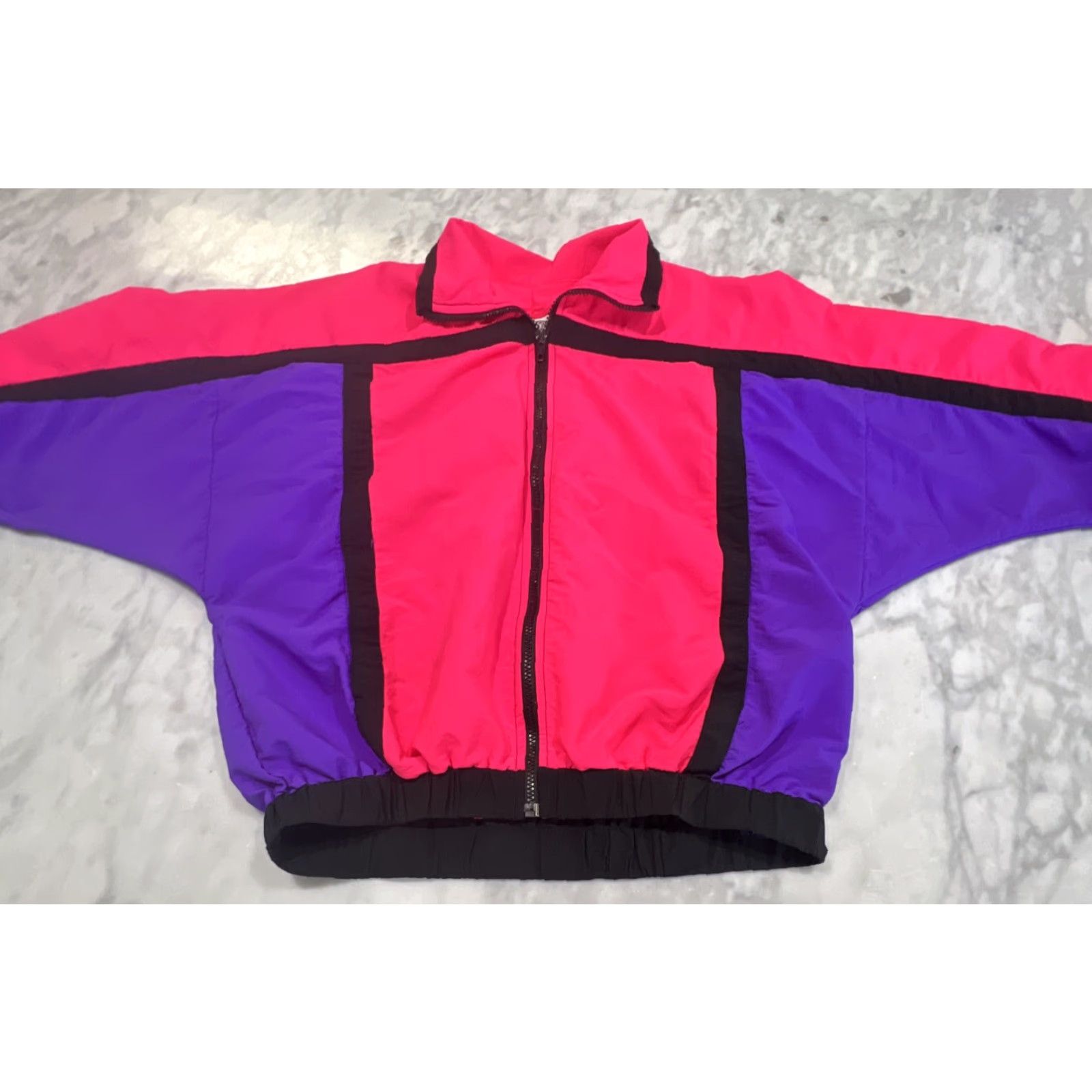 Catalina VINTAGE Sporting Life By Catalina Windbreaker XS Men Pink Purple Black Zip USA Adults XS Sportswear/Beach 1980s Size US XS / EU 42 / 0 - 4 Thumbnail