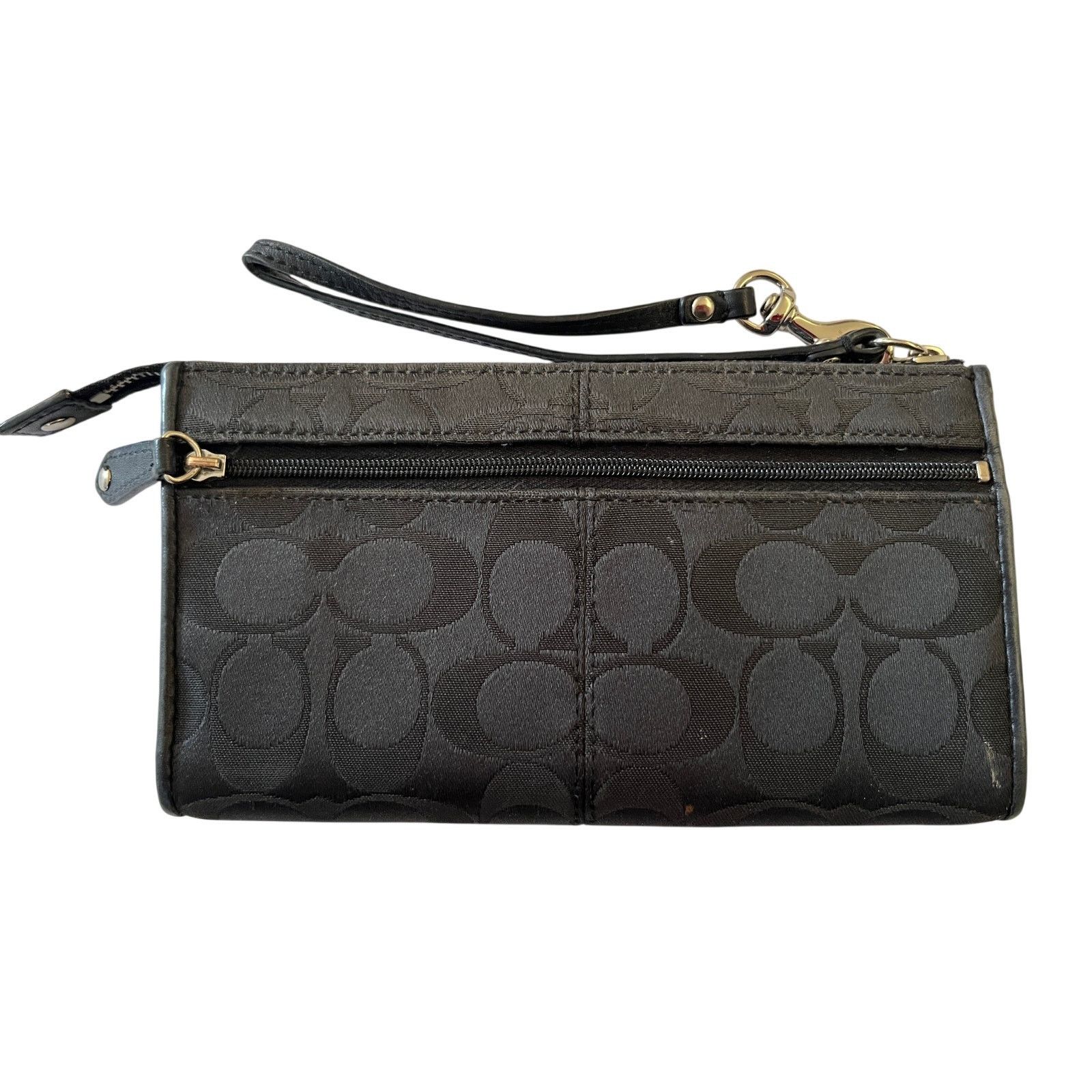 Coach Coach Black Signature Jacquard Wristlet Slim Wallet Size ONE SIZE - 2 Thumbnail