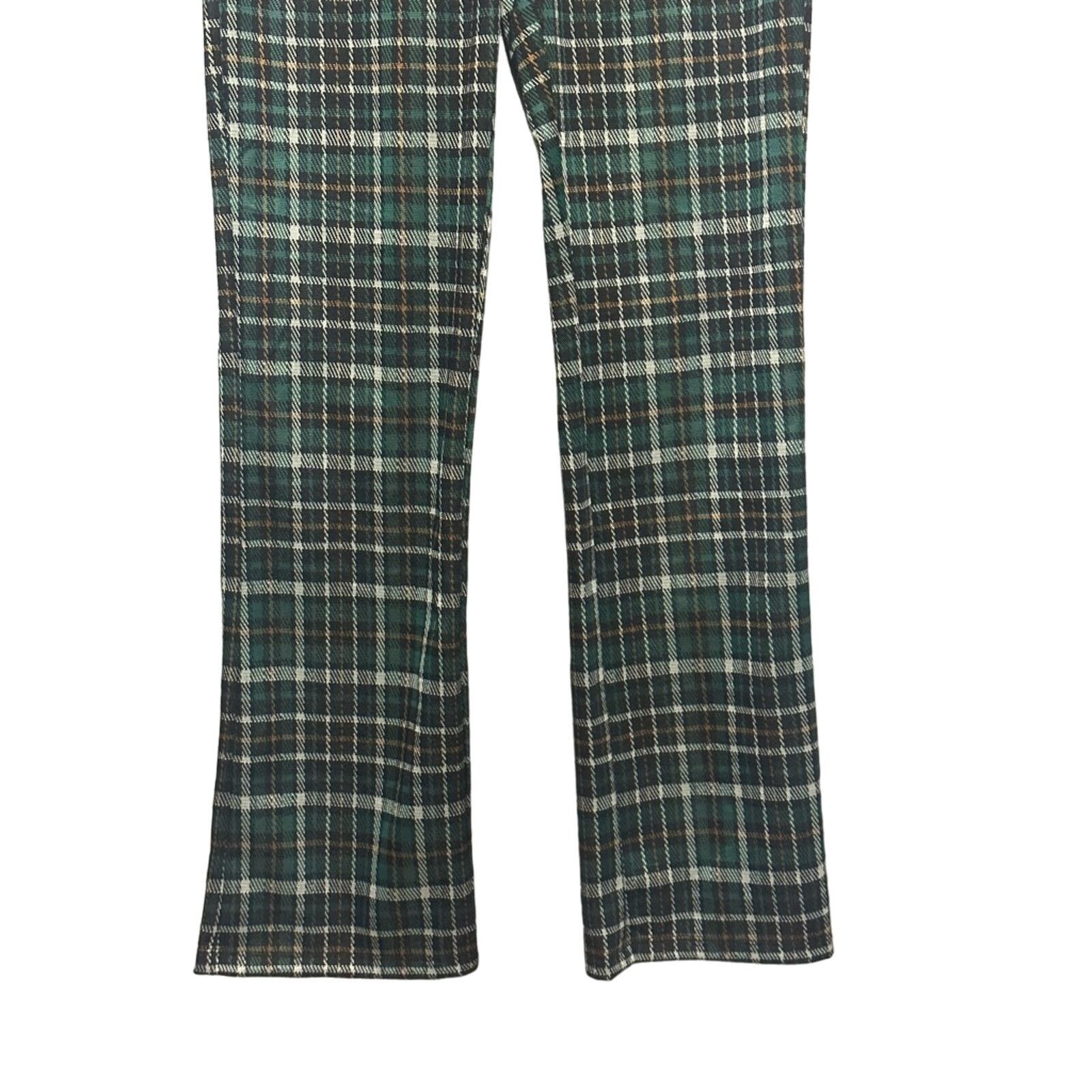 BP. BP Flare Pants Plaid High-Rise Waist Soft Green W XS NWT Size 26" / US 2 / IT 38 - 3 Thumbnail