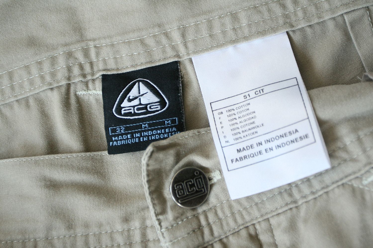 Nike Vintage 90s Nike ACG Cargo Shorts Beige y2k M 32 Size US 32 / EU 48 - 5 Thumbnail