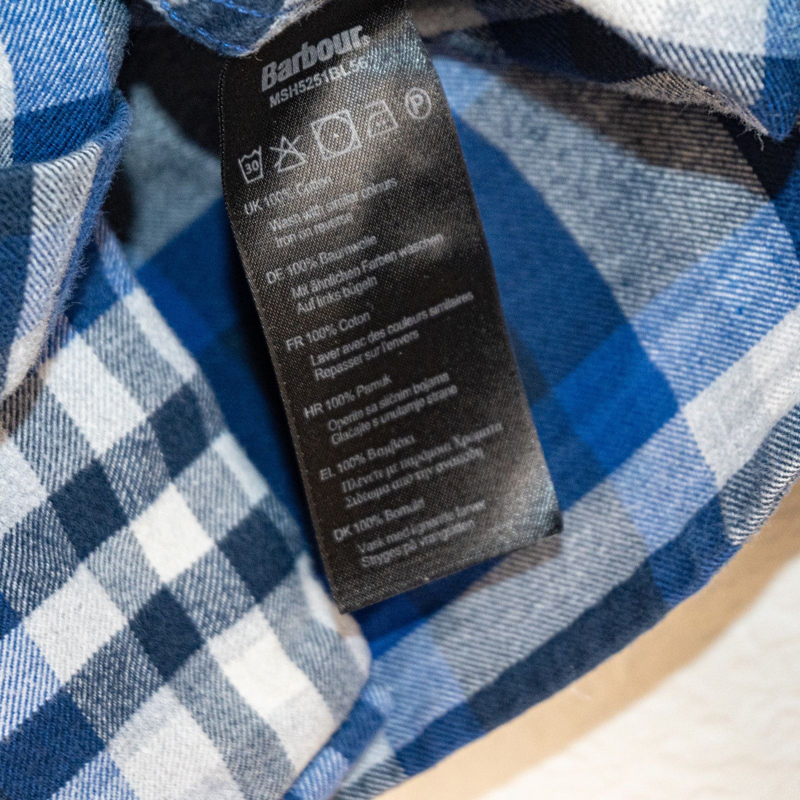 Barbour Barbour Men's Small Button Down Flannel Shirt Blue Plaid Size US S / EU 44-46 / 1 - 6 Thumbnail