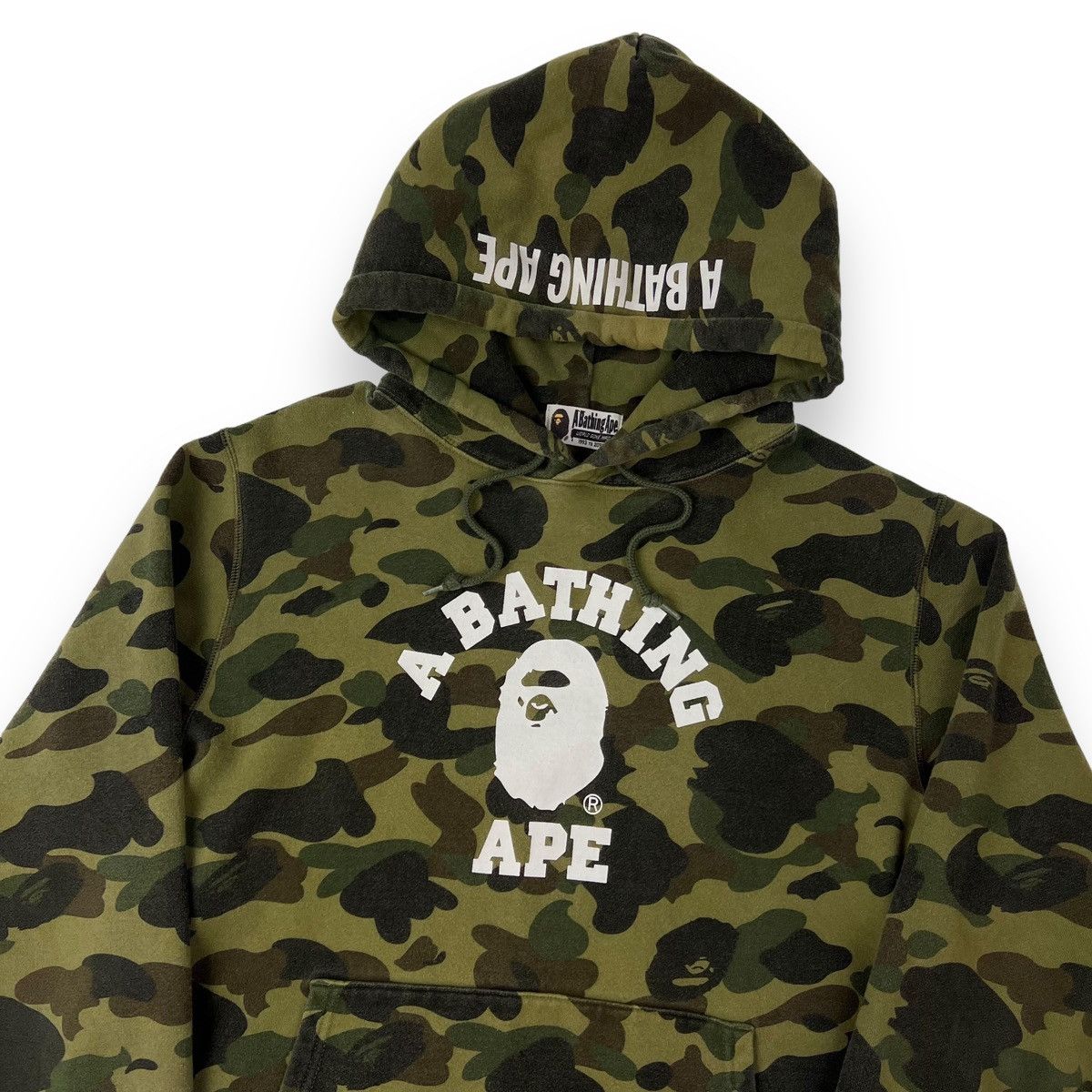 image of Bape 1St Camo College Logo Hoodie, Men's (Size XL)