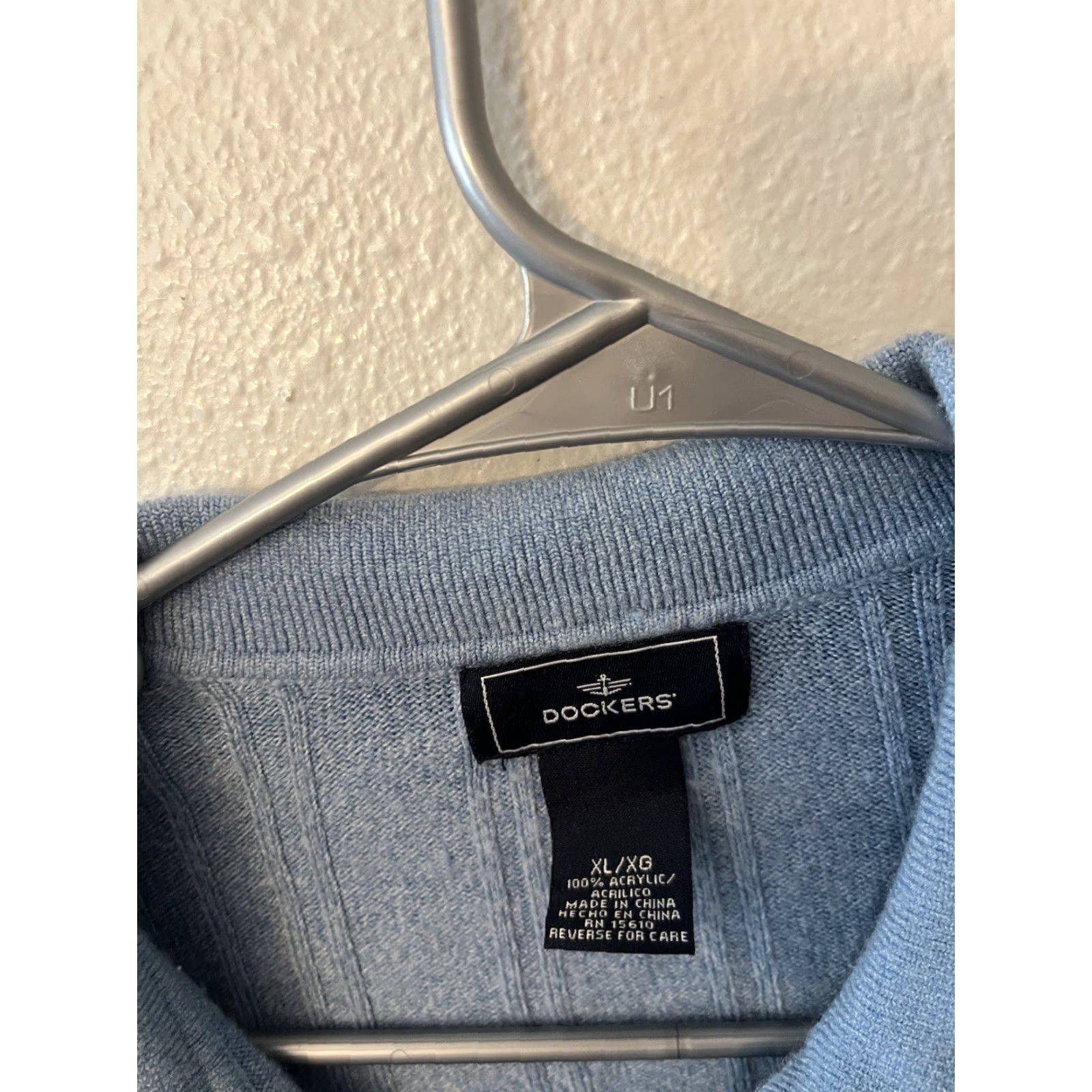 Dockers VINTAGE DOCKERS Polo Shirt Adult XL Blue Acrylic Long Sleeve Casual Size US XL / EU 56 / 4 - 3 Thumbnail