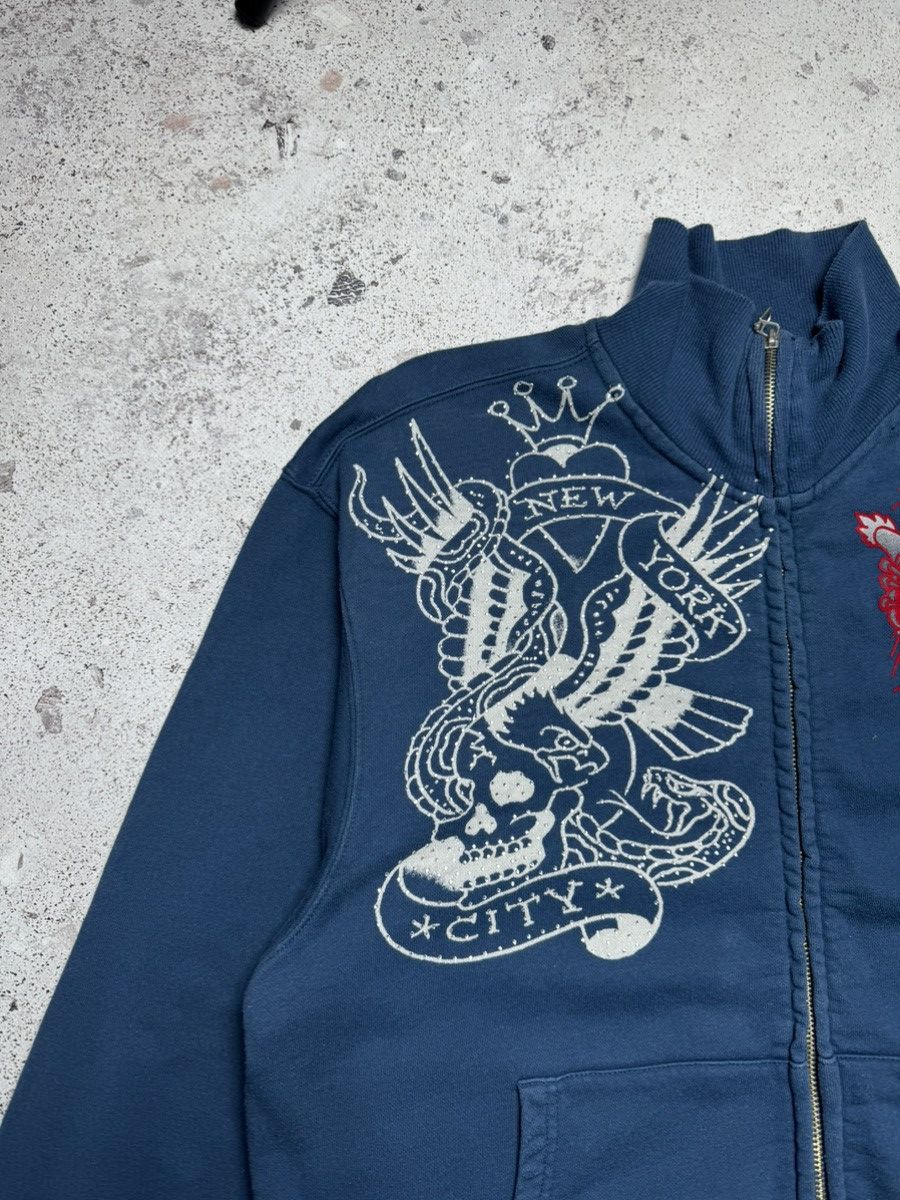 Christian Audigier × Ed Hardy × Vintage Vintage Ed Hardy Big Logo Chrome Hearts Style Zip Hoodie Size US XL / EU 56 / 4 - 6 Thumbnail