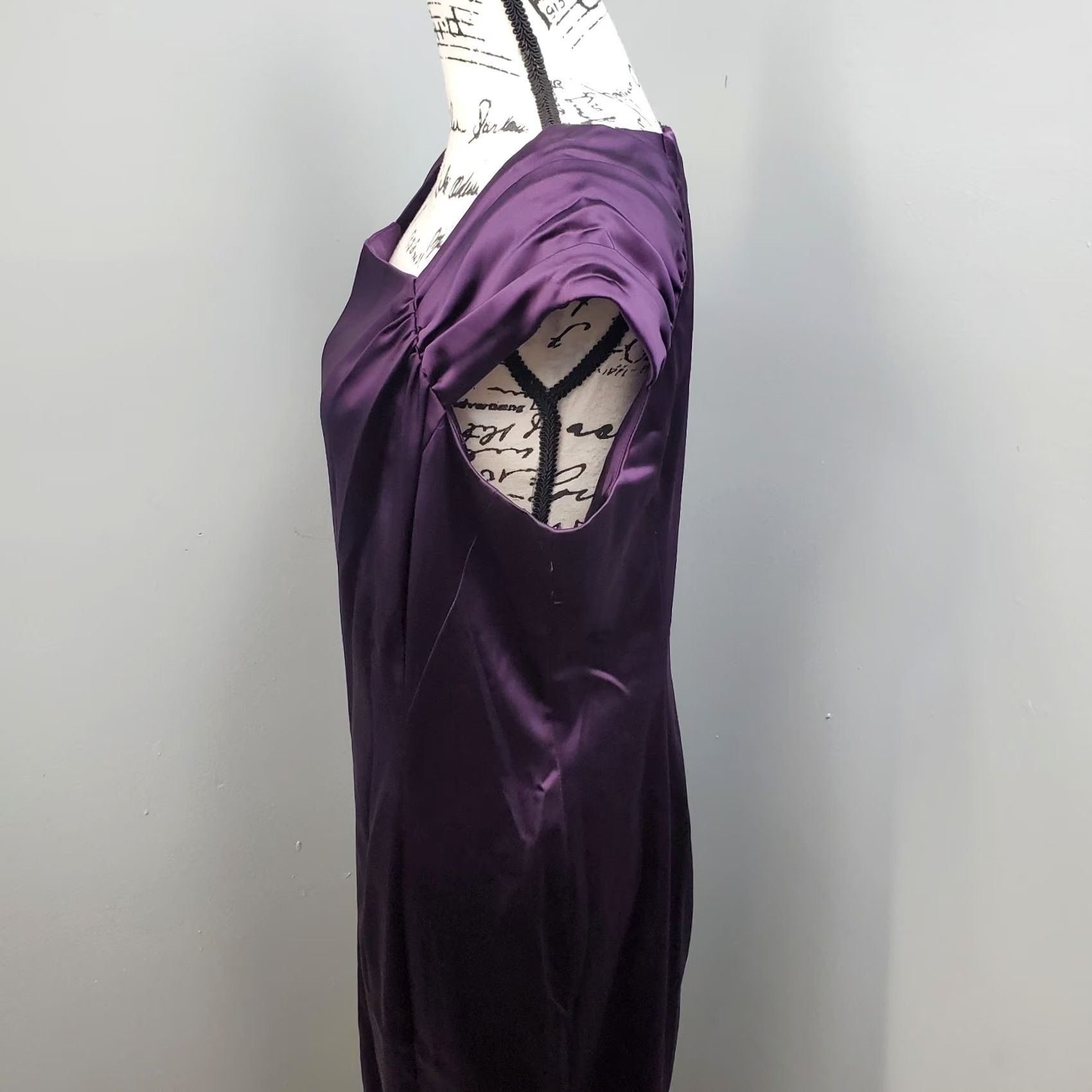 Calvin Klein Calvin Klein Cocktail Dress Womens Size 14 Purple Stretch Sleeveless Pleated Back Zip Size XL / US 12-14 / IT 48-50 - 4 Thumbnail