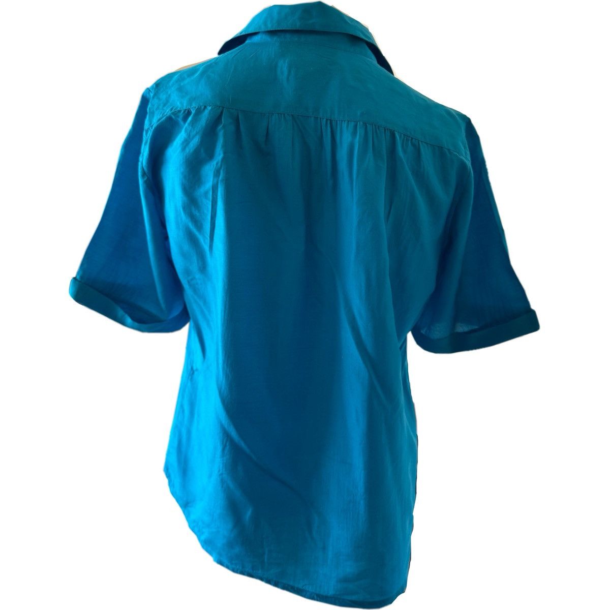 Vintage Maurada L bright royal blue 100% silk button up shirt vintag Size M / US 6-8 / IT 42-44 - 2 Thumbnail
