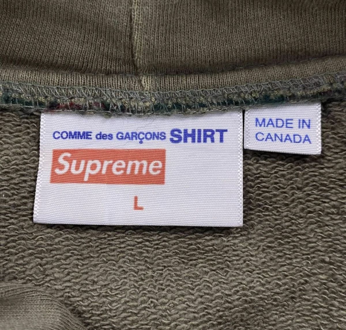 Comme des Garcons Supreme cdg Olive hooded sweatershirt Size US L / EU 52-54 / 3 - 4 Thumbnail