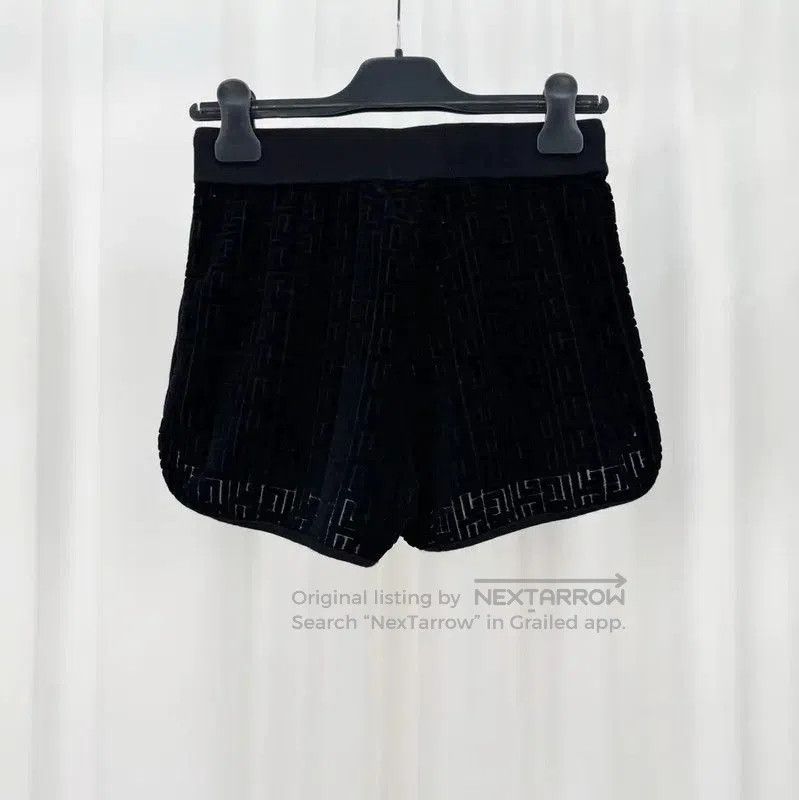 Balmain Balmain Black Cotton Blend Logo Women's Shorts . Size 22" - 2 Thumbnail