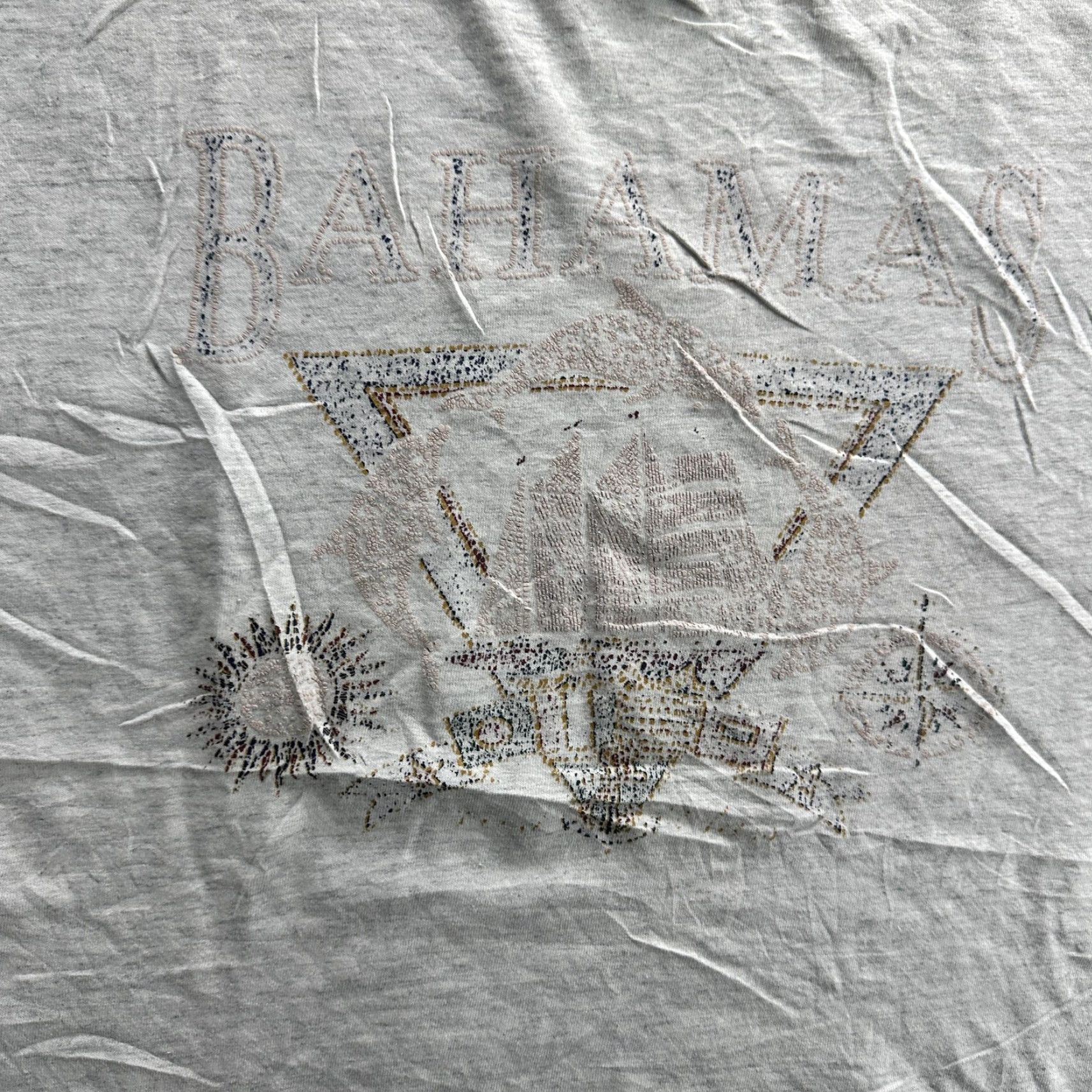 Vintage VINTAGE Bahamas Shirt Mens XL Gray Onetta 90s Nautical Travel Graphic Cotton Tee Size US XL / EU 56 / 4 - 4 Thumbnail