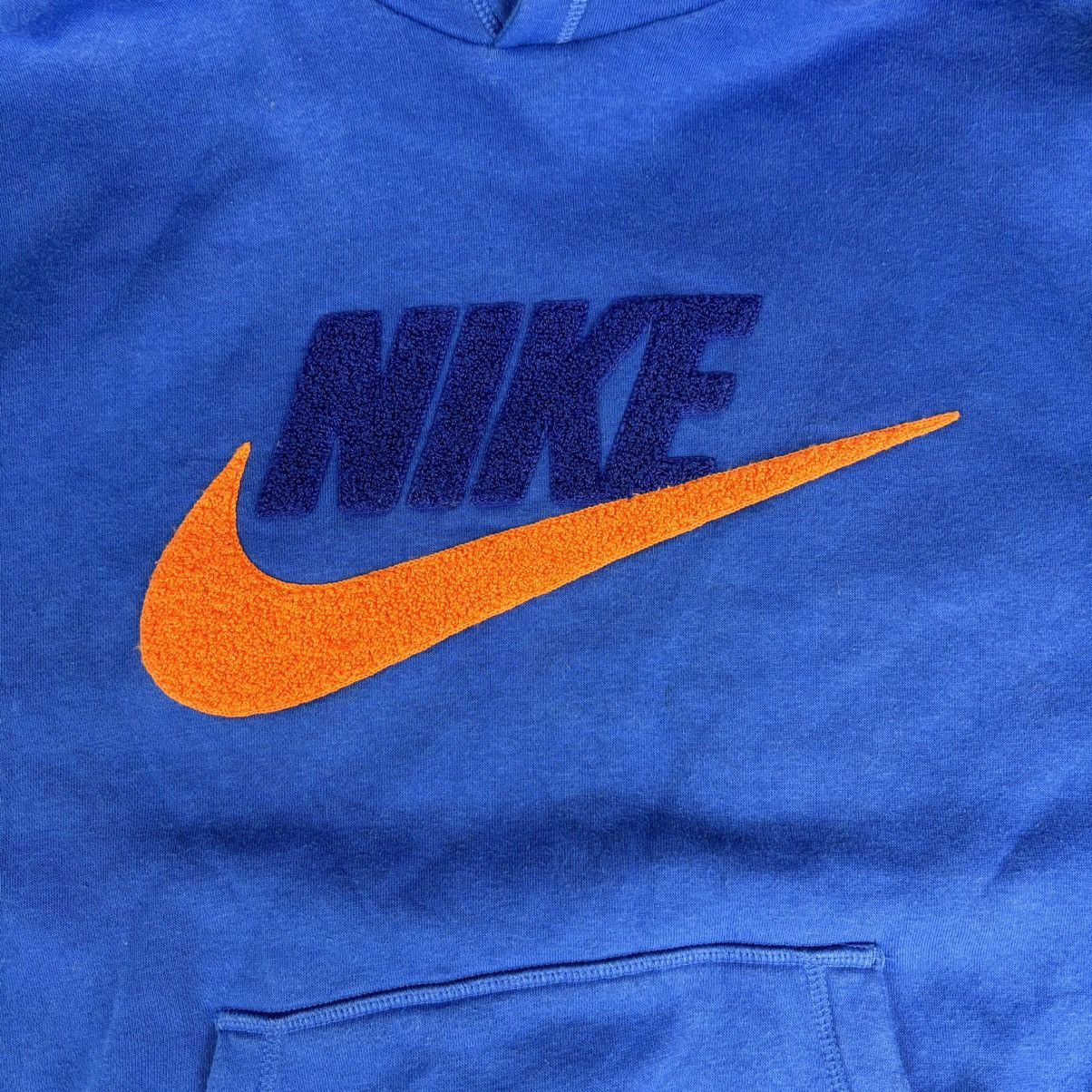 Nike Nike Club Fleece Brushed Back Chenille Futura Blue Hoodie Size US M / EU 48-50 / 2 - 3 Thumbnail