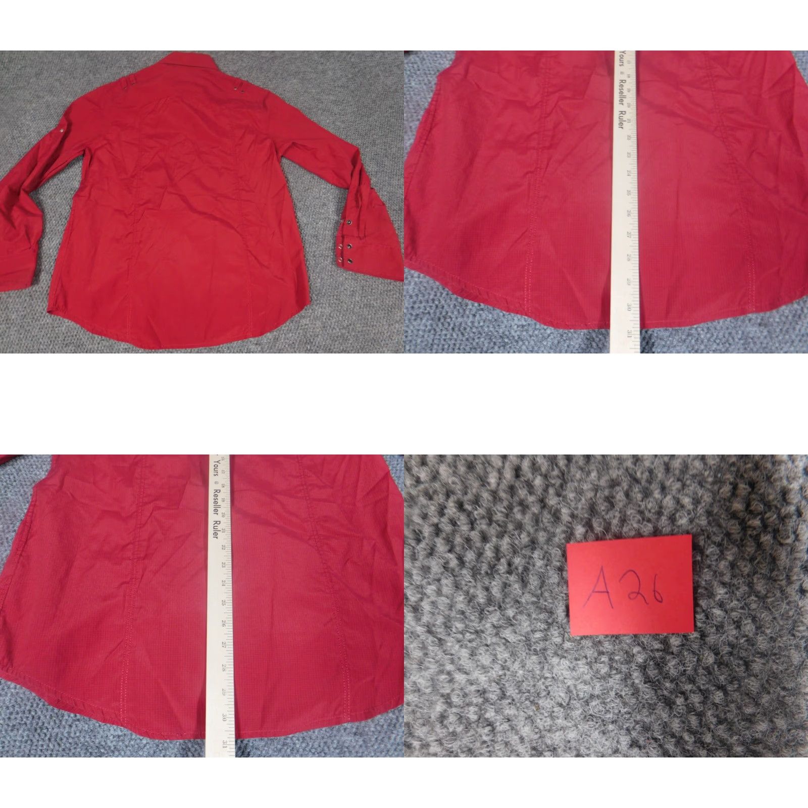 Jordan Craig Jordan Craig Mens Shirt Large Red Button Down Vintage Shirt Long Sleeve Casual Knit Nylon Polyester Button-Up Collared Regular Mens Red 80s? Size US L / EU 52-54 / 3 - 8 Thumbnail