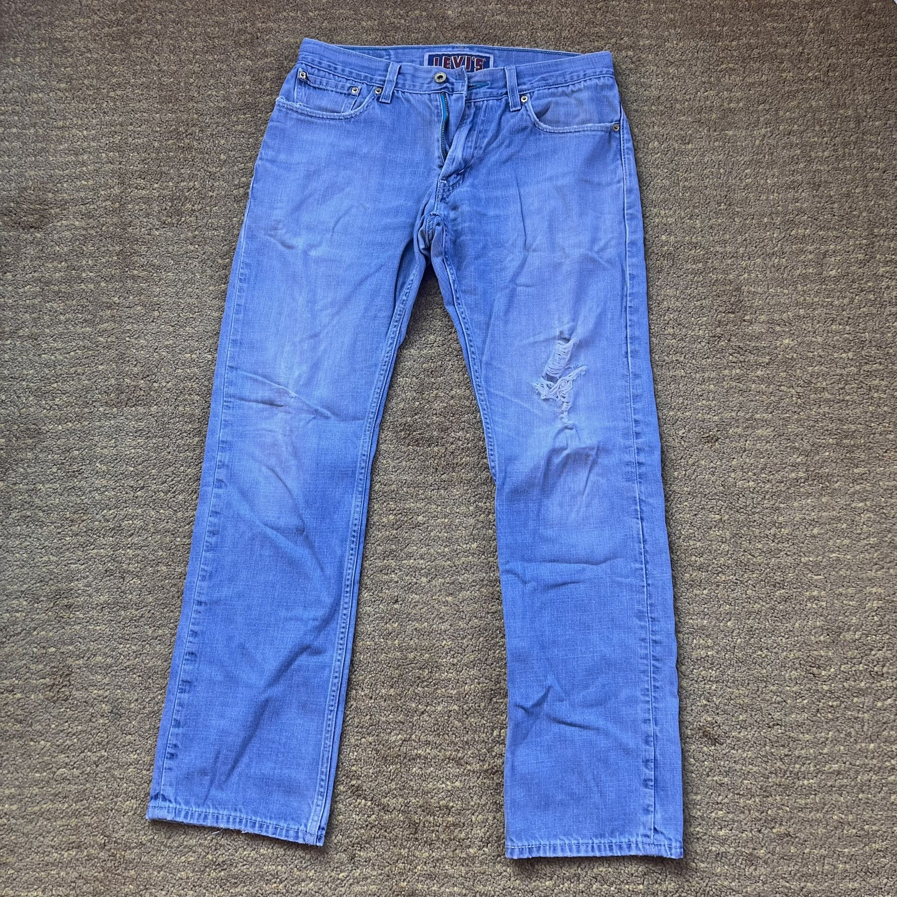 Levi's Vintage Clothing Levi's 514 perfectly distressed teal stitch jeans Size US 32 / EU 48 - 1 Thumbnail