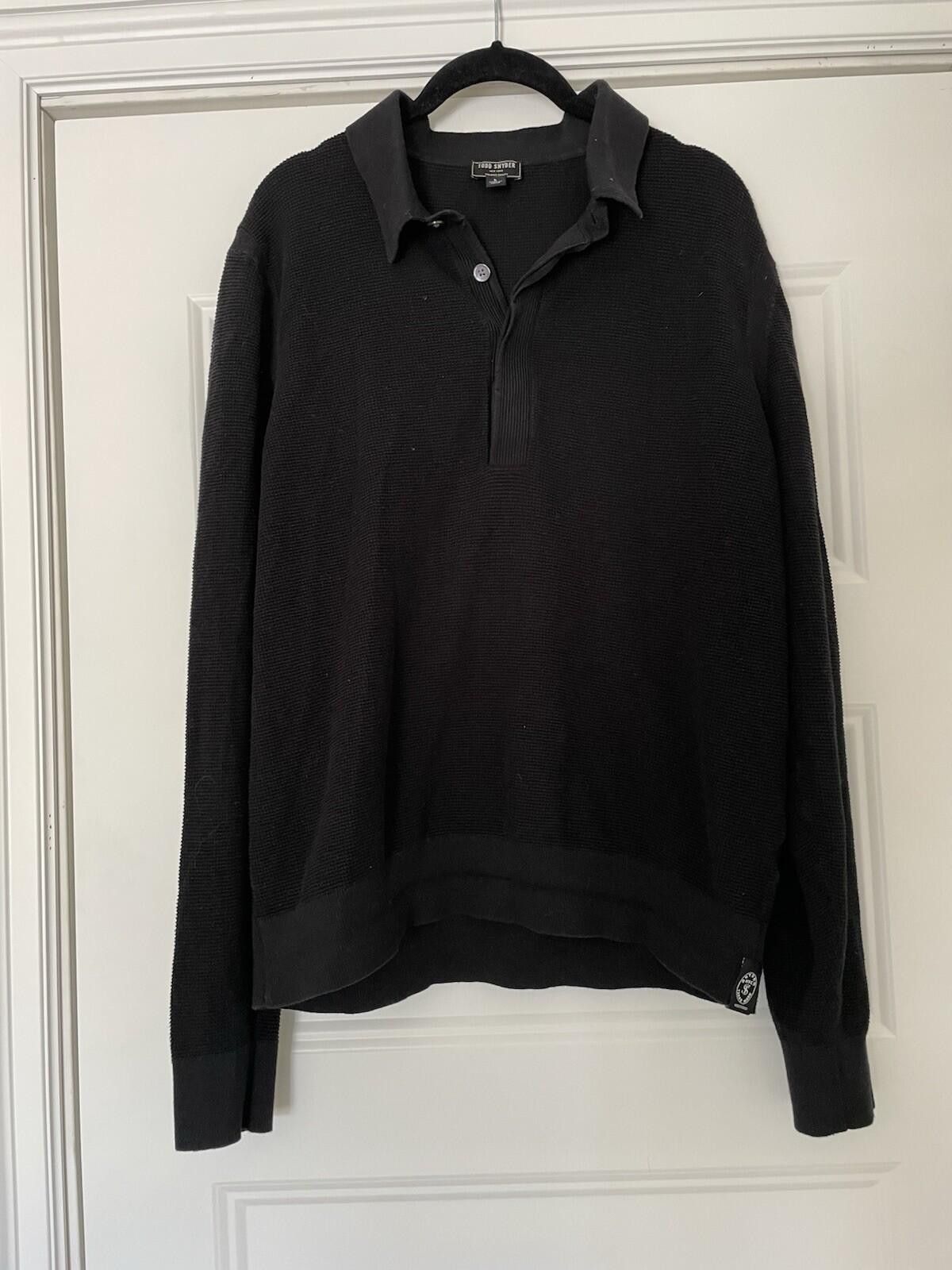 Todd Snyder Vista Sweater Polo Black Large