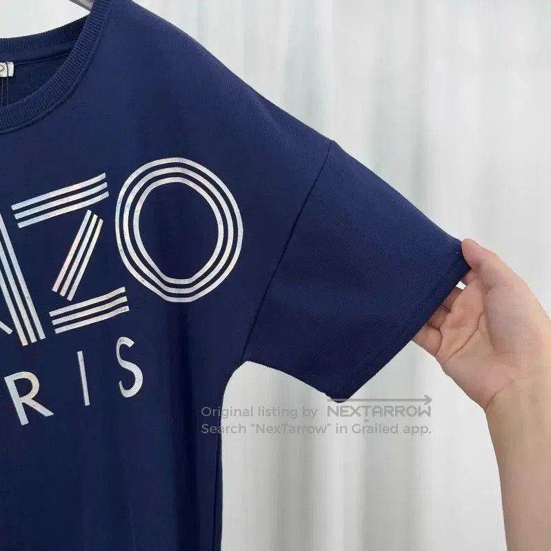 Kenzo KENZO Summer Navy Cotton Logo Dress . Size M / US 6-8 / IT 42-44 - 4 Thumbnail