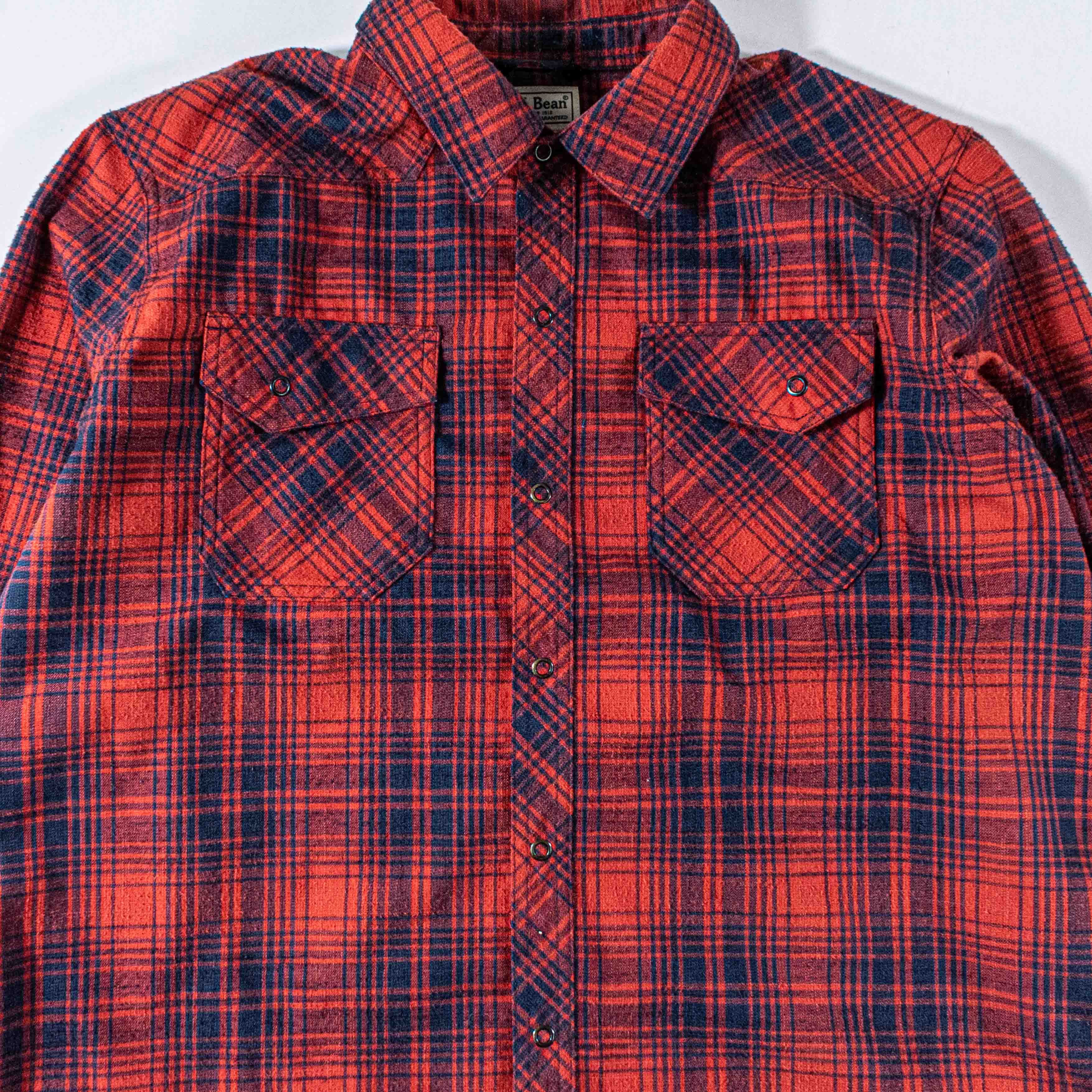 L.L. Bean L.L. Bean Katahdin Iron Works Flannel Shirt Snap Wool Blend Size US L / EU 52-54 / 3 - 4 Thumbnail