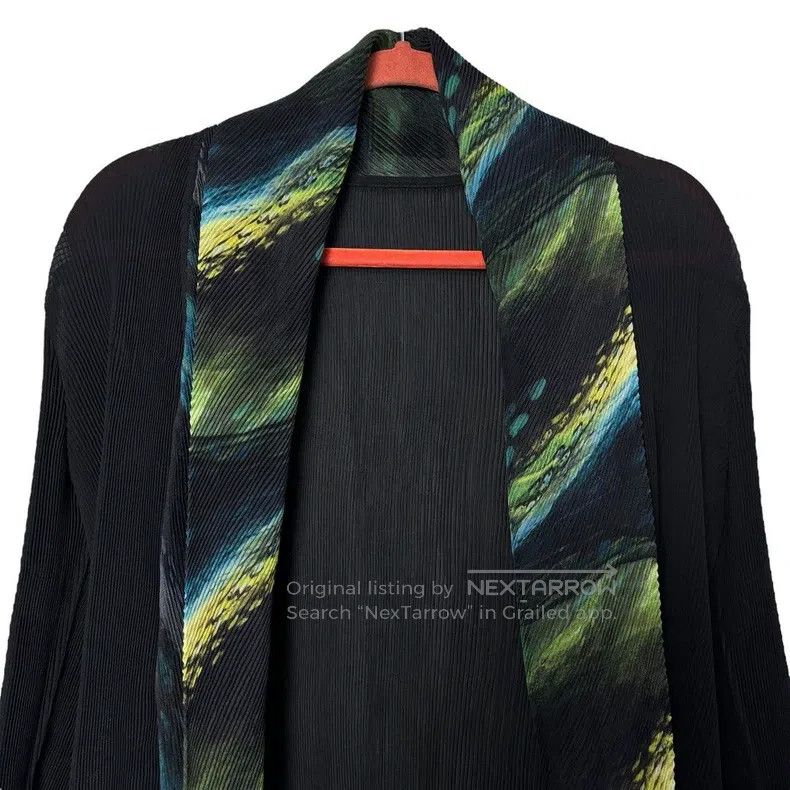 Issey Miyake Issey Miyake Vintage Black-Green Gradient Pleated Long Sle Size M / US 6-8 / IT 42-44 - 4 Thumbnail