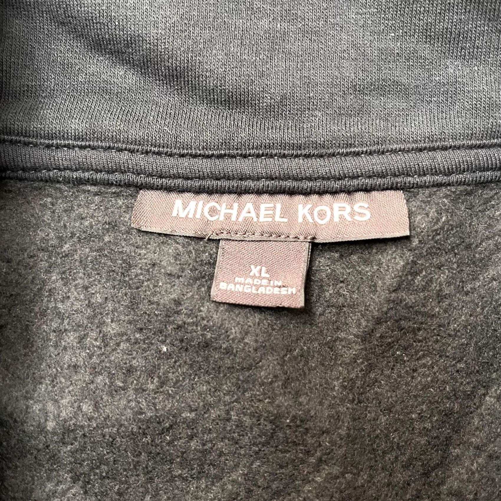 Michael Kors Michael Kors Sweatshirt Womens XL Black Fleece 1/4 Zip Mock Neck Logo Pullover Size XL / US 12-14 / IT 48-50 - 3 Thumbnail