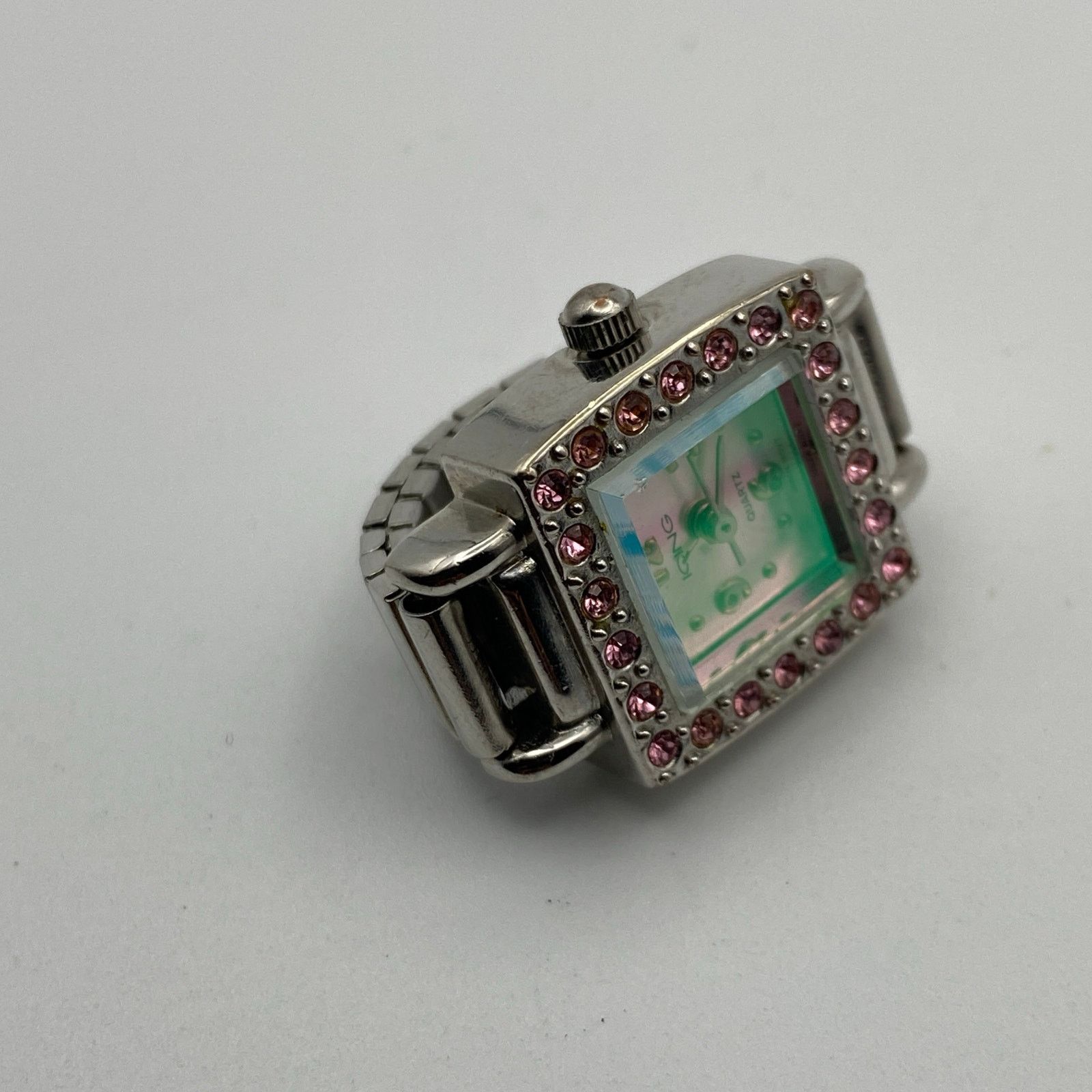 Other Stunning Pink Crystal Bezel Long Finger Watch Size ONE SIZE - 4 Thumbnail