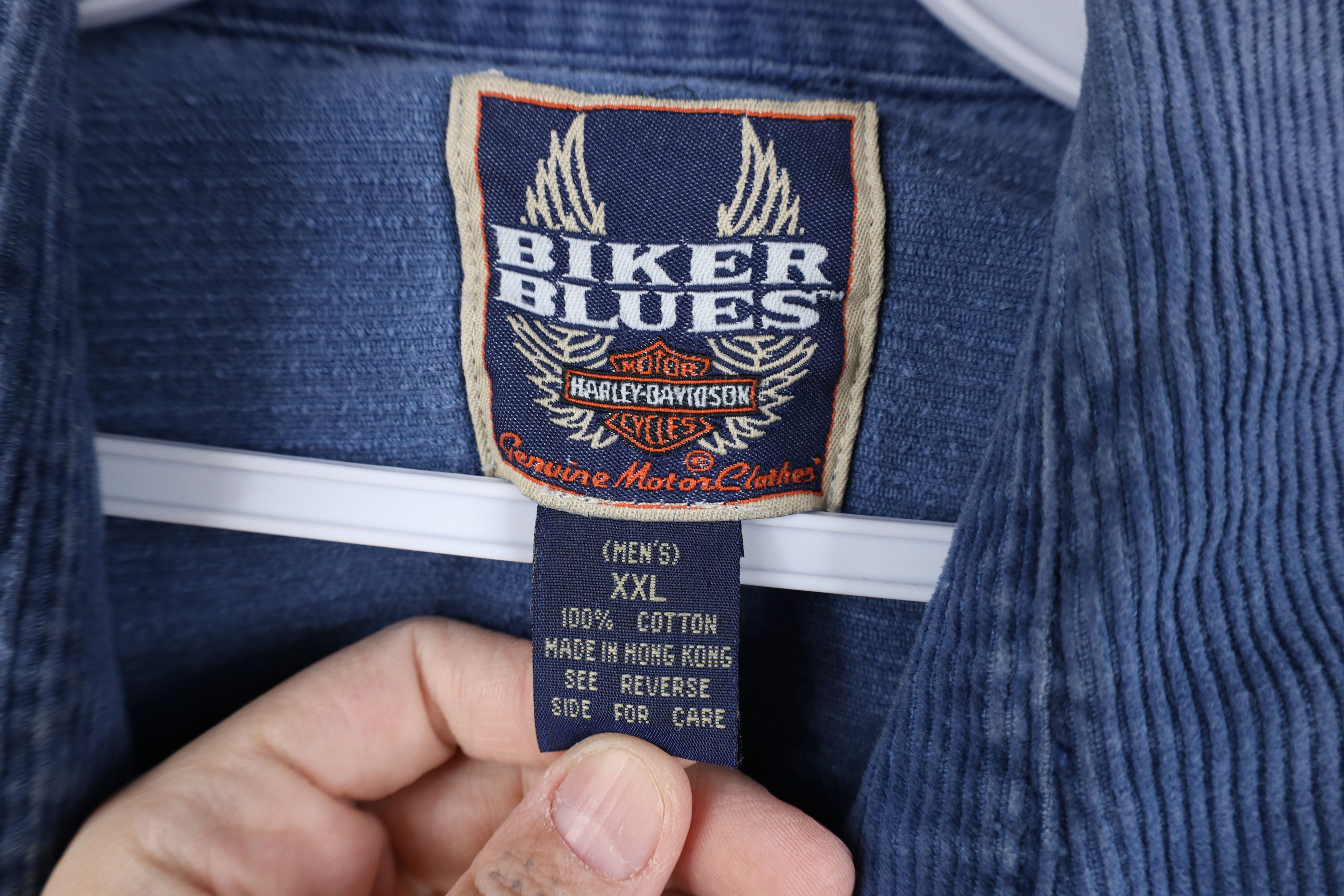 Harley Davidson Vintage 90s Harley Davidson Baggy Corduroy Button Shirt Size US XXL / EU 58 / 5 - 9 Thumbnail