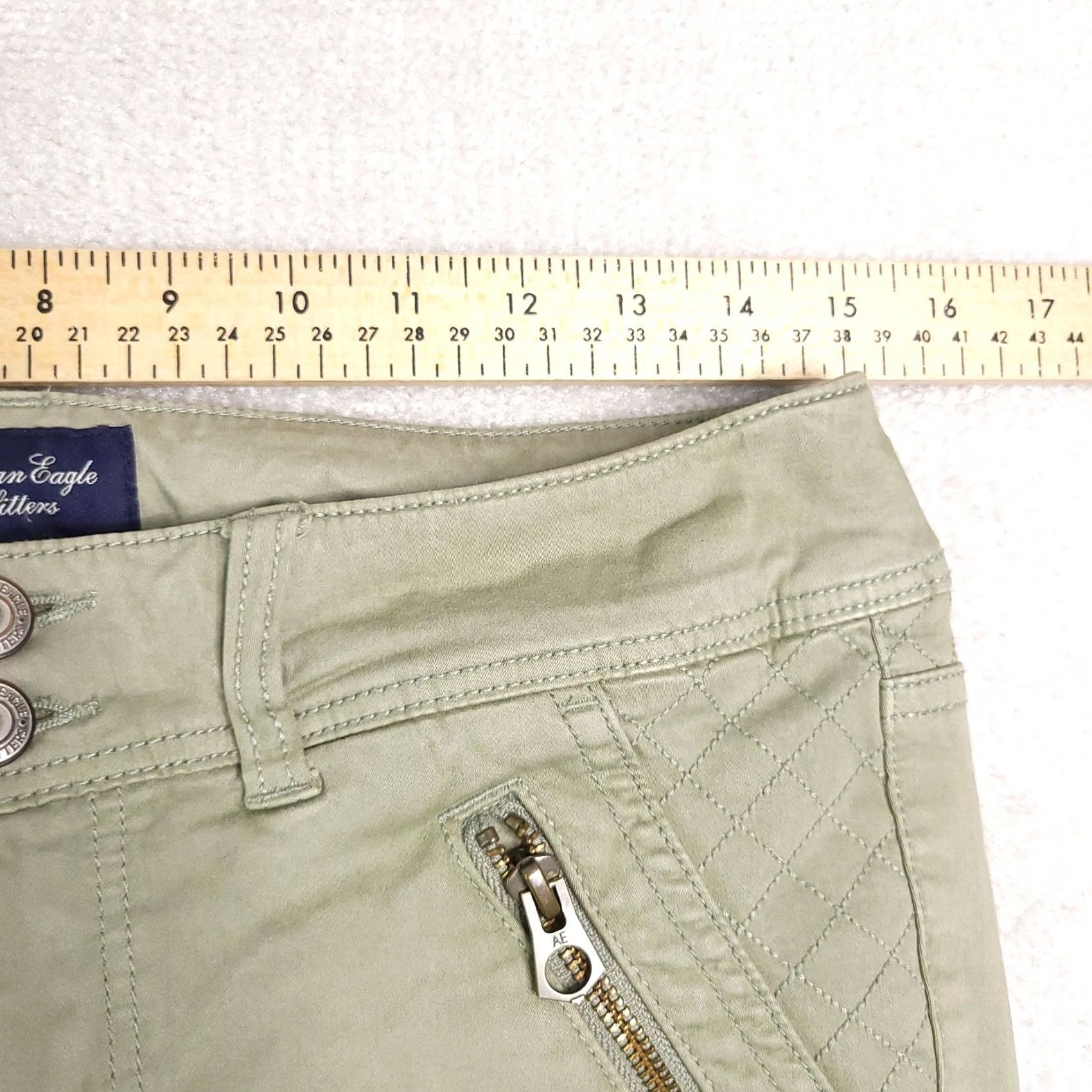 American Eagle Outfitters American Eagle Green Jegging Crop Super Stretch Women's 6 Hiking Outdoor Zipper Size 28" / US 6 / IT 42 - 5 Thumbnail