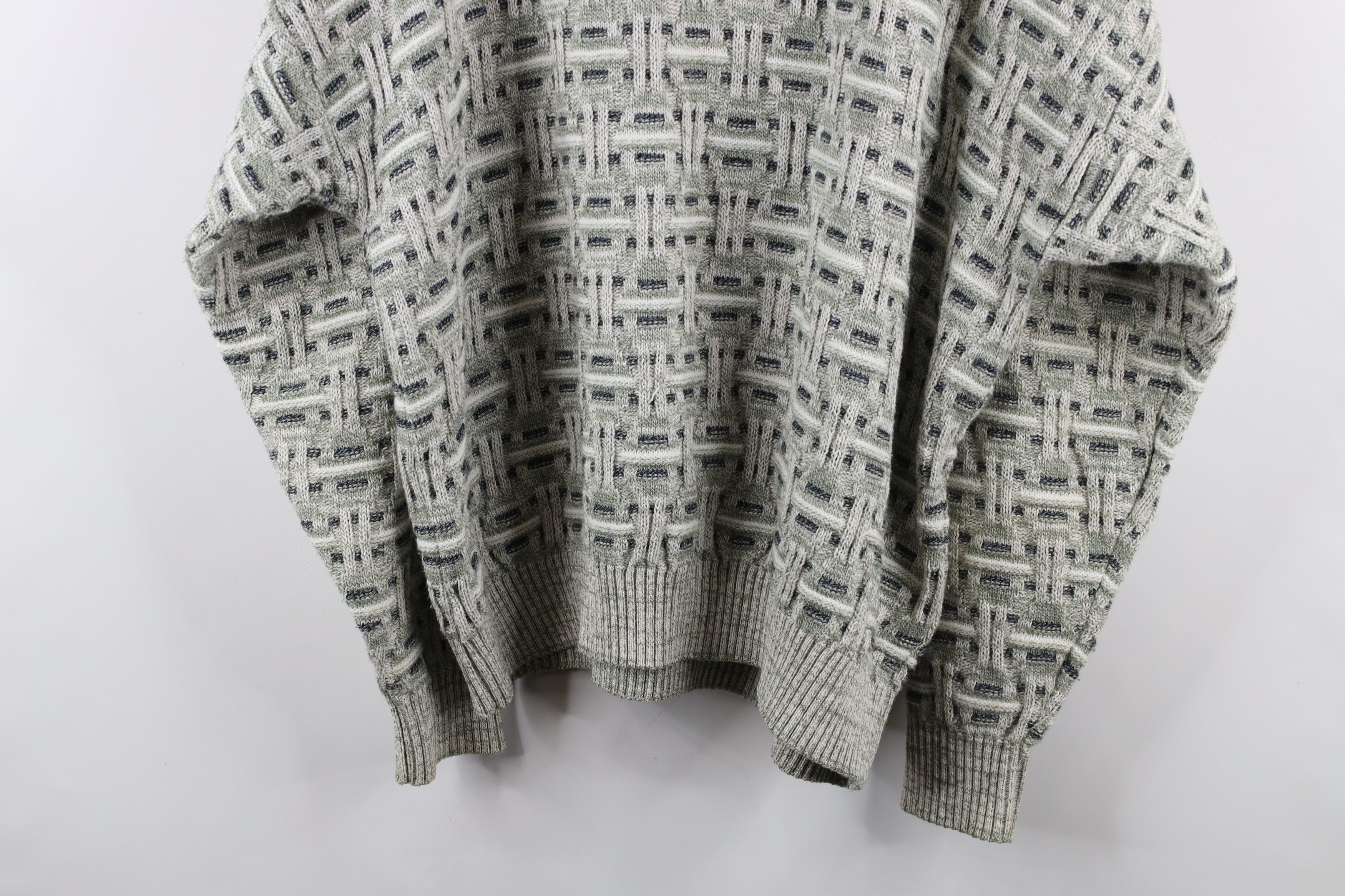 Vintage Vintage 90s Streetwear Cross Weave Knit Crewneck Sweater Size US XXL / EU 58 / 5 - 10 Thumbnail