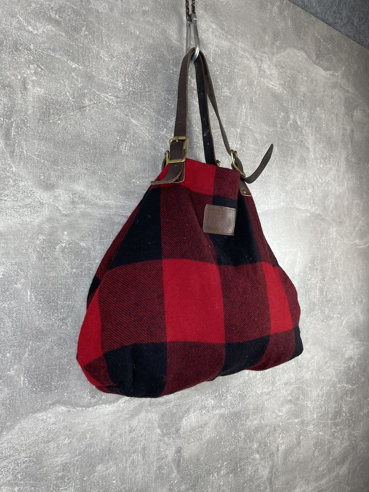 Vintage × Woolrich Woolen Mills Woolrich x Abercrombie & Fitch Buffalo Plaid Wool Tote Bag Size ONE SIZE - 3 Thumbnail