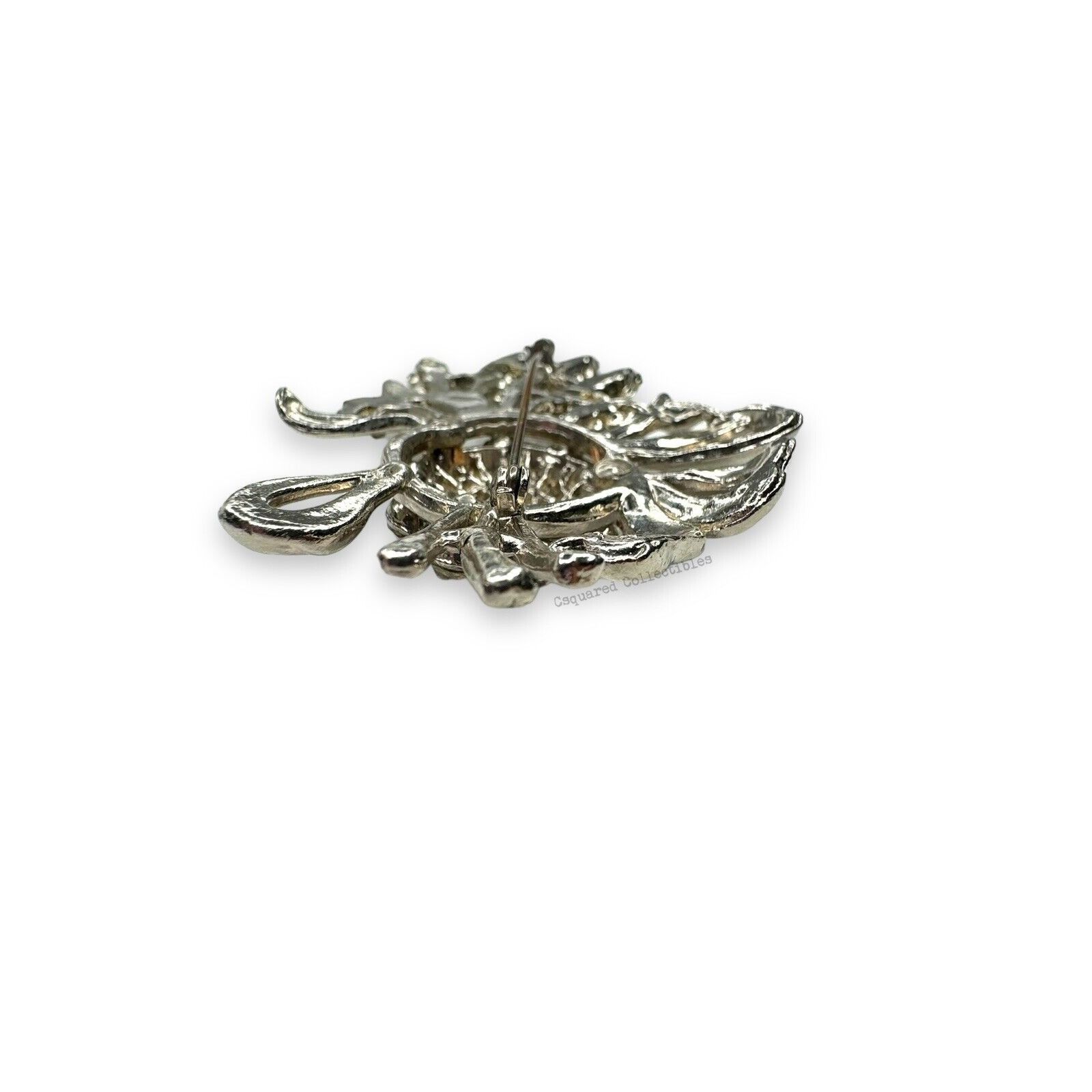 Other Vintage Rhinestone Floral Brooch Pin Silver Tone Costume Jew Size ONE SIZE - 7 Thumbnail