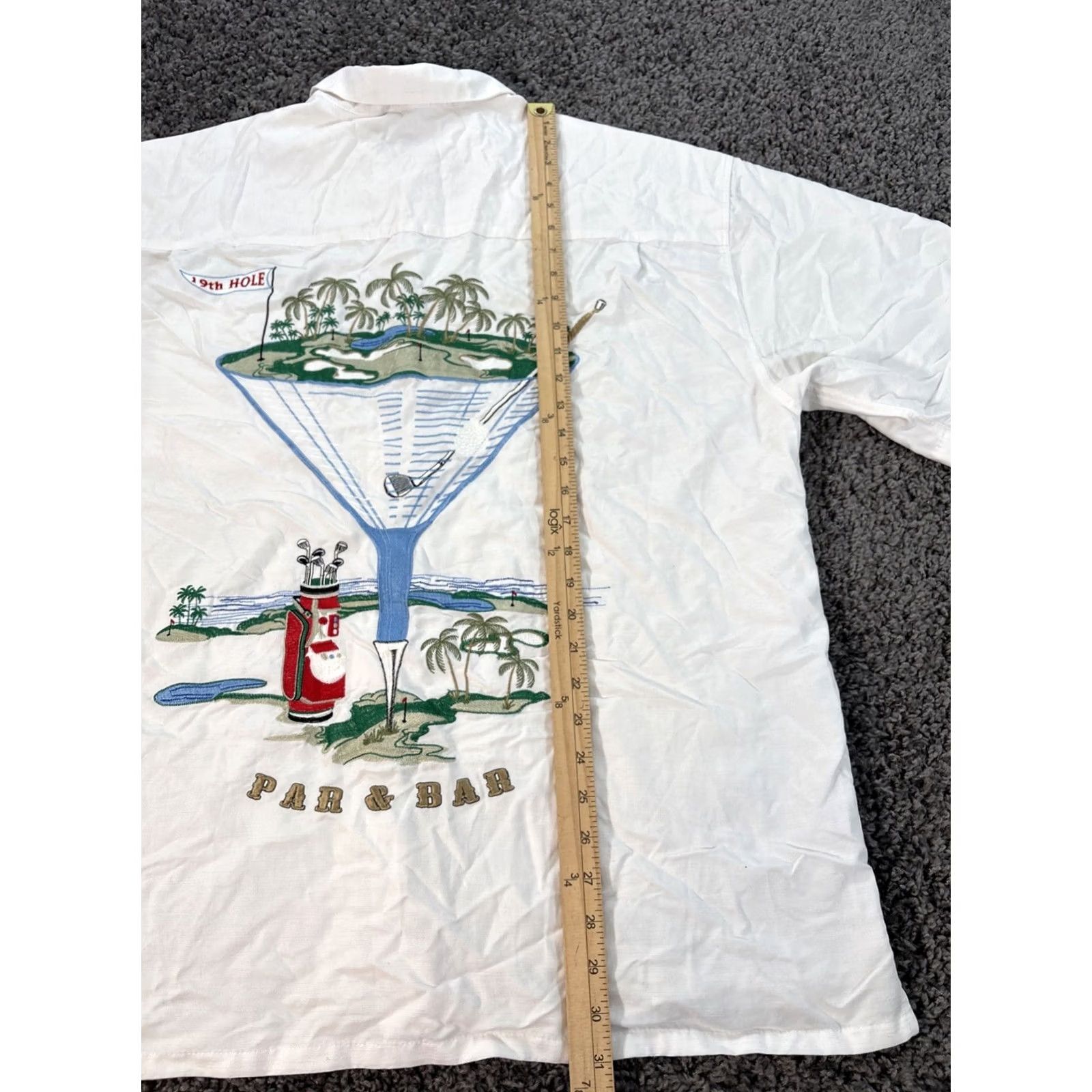 Vintage Bamboo Cay Shirt Men XL White 19th Hole Embroidered Beach Golf Shirt Size US XL / EU 56 / 4 - 2 Thumbnail
