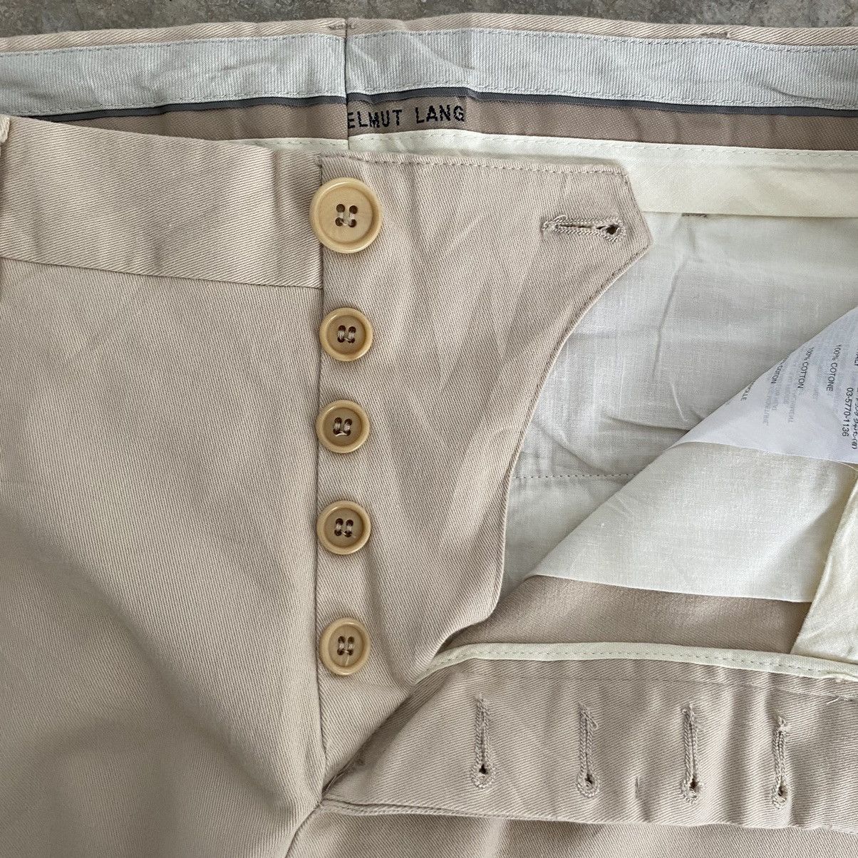 Helmut Lang Fall 2000’s Archive Helmut Lang Beige Tux Trouser Pants RTW Size US 34 / EU 50 - 11 Thumbnail